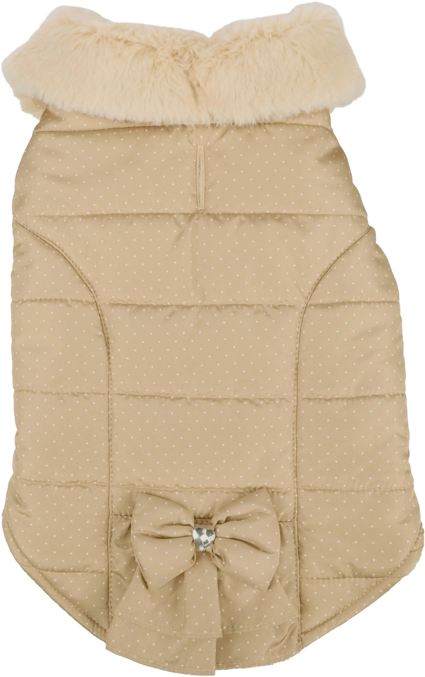 Cappotto cane – Guzzi Beige – A:35cm – Poliestere – Lavabile a 30°C – Fodera in pile morbido – Impermeabile – Con fiocco decorativo – Flamingo - immagine 3