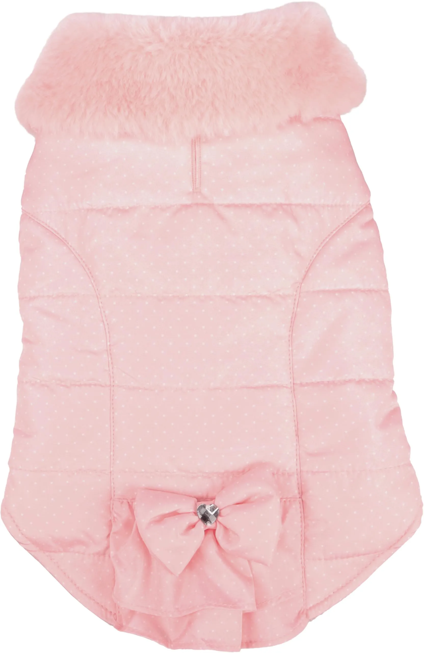 Cappotto cane – Guzzi Rosa – A:20cm – Poliestere – Lavabile a 30°C – Fodera in pile morbido – Impermeabile – Con fiocco decorativo – Flamingo - immagine 3