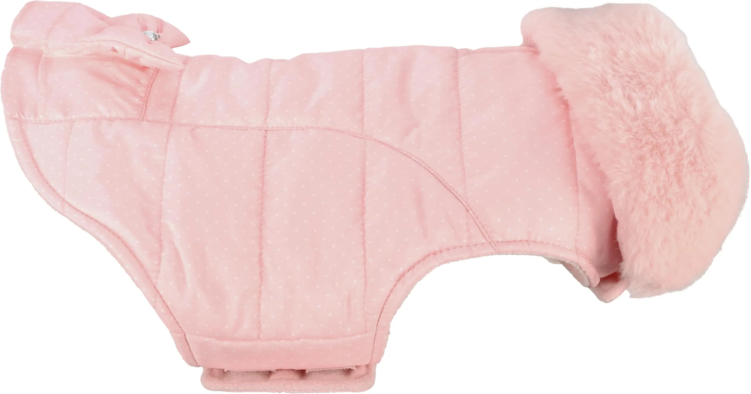 Cappotto cane – Guzzi Rosa – A:20cm – Poliestere – Lavabile a 30°C – Fodera in pile morbido – Impermeabile – Con fiocco decorativo – Flamingo - immagine 4