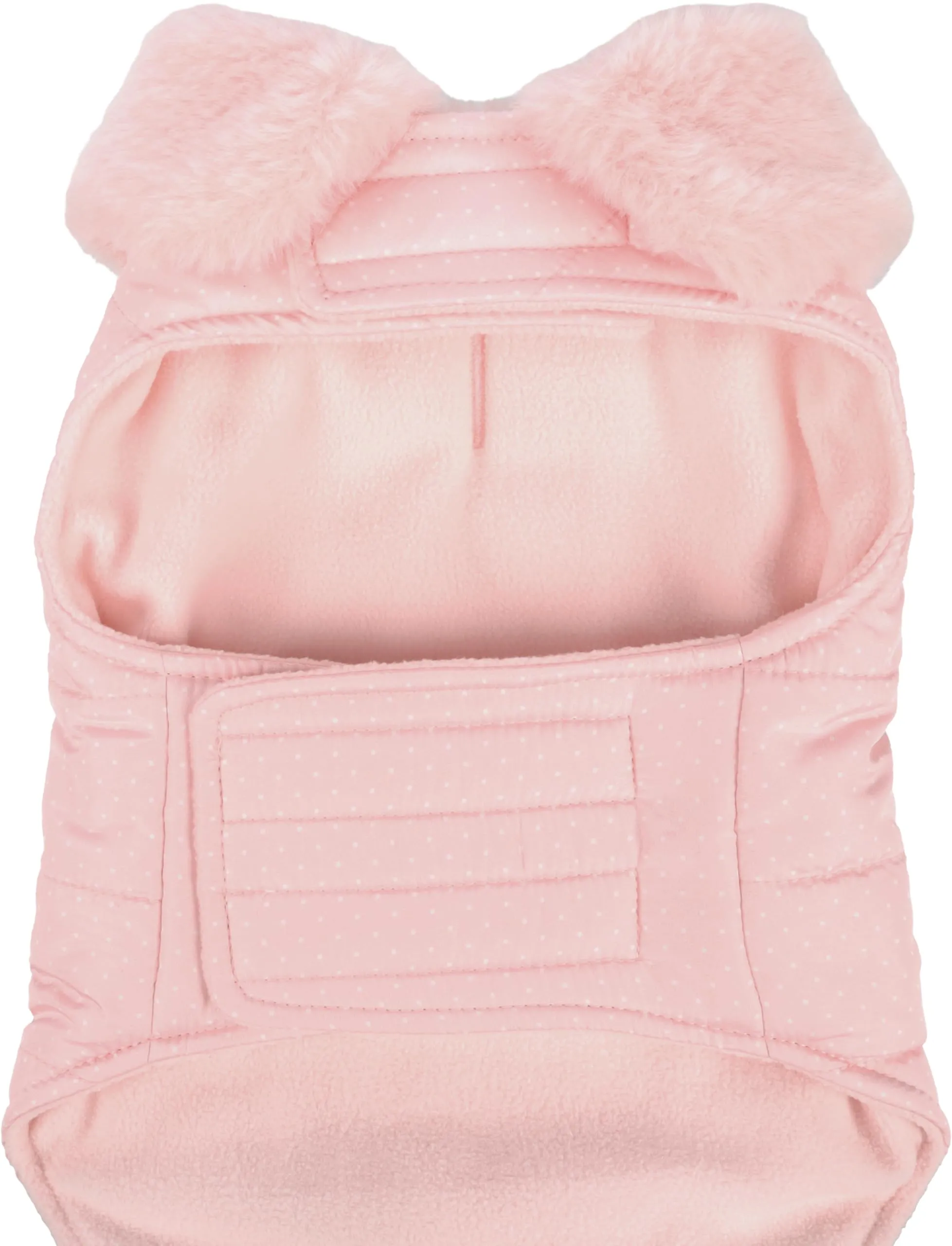 Cappotto cane – Guzzi Rosa – A:20cm – Poliestere – Lavabile a 30°C – Fodera in pile morbido – Impermeabile – Con fiocco decorativo – Flamingo - immagine 5
