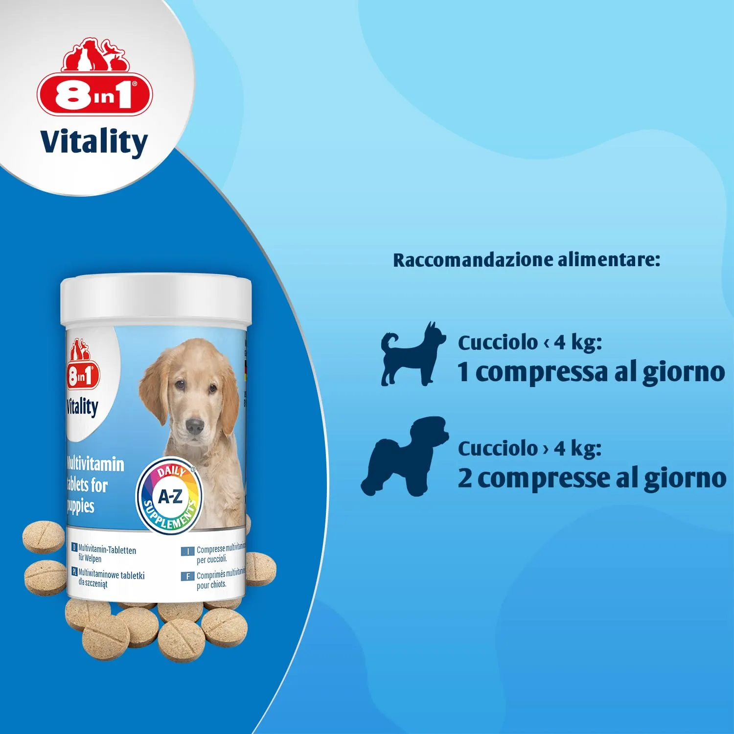 8in1 Vitamine per Cuccioli – Integratore Multivitaminico - 100 Compresse - immagine 5