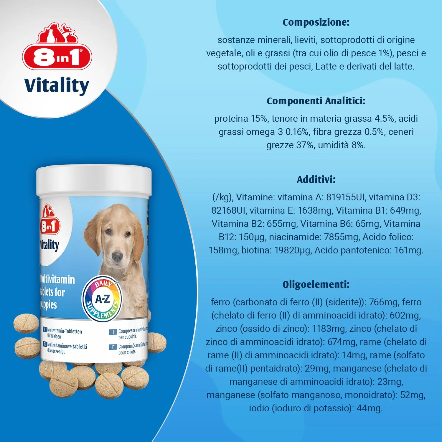 8in1 Vitamine per Cuccioli – Integratore Multivitaminico - 100 Compresse - immagine 9