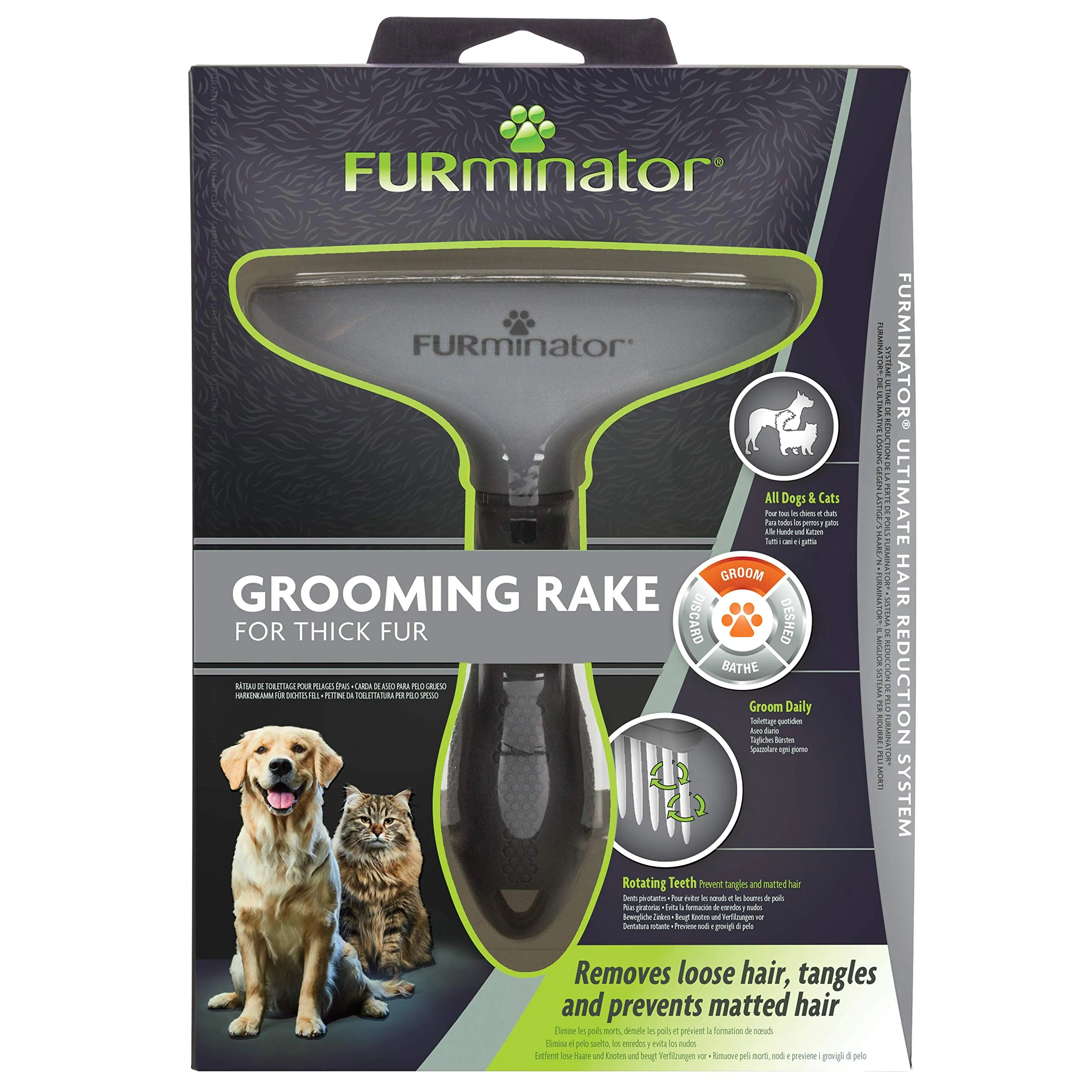 FURminator Grooming Rake - Pettine a rastrello per cani e gatti - immagine 2
