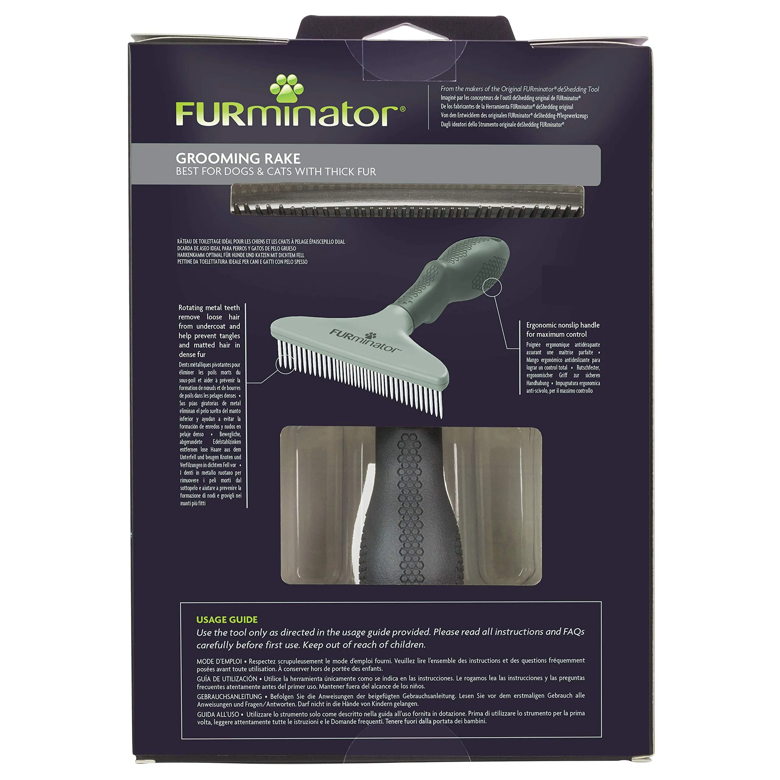 FURminator Grooming Rake - Pettine a rastrello per cani e gatti - immagine 3