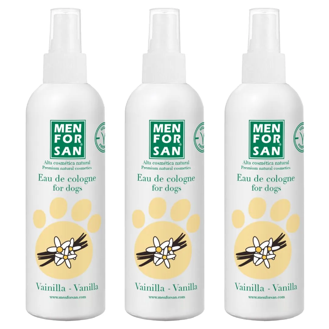 Menforsan Eau de Toilette per cani con aroma di vaniglia 125 ml - Confezione da 3 unità - immagine 1