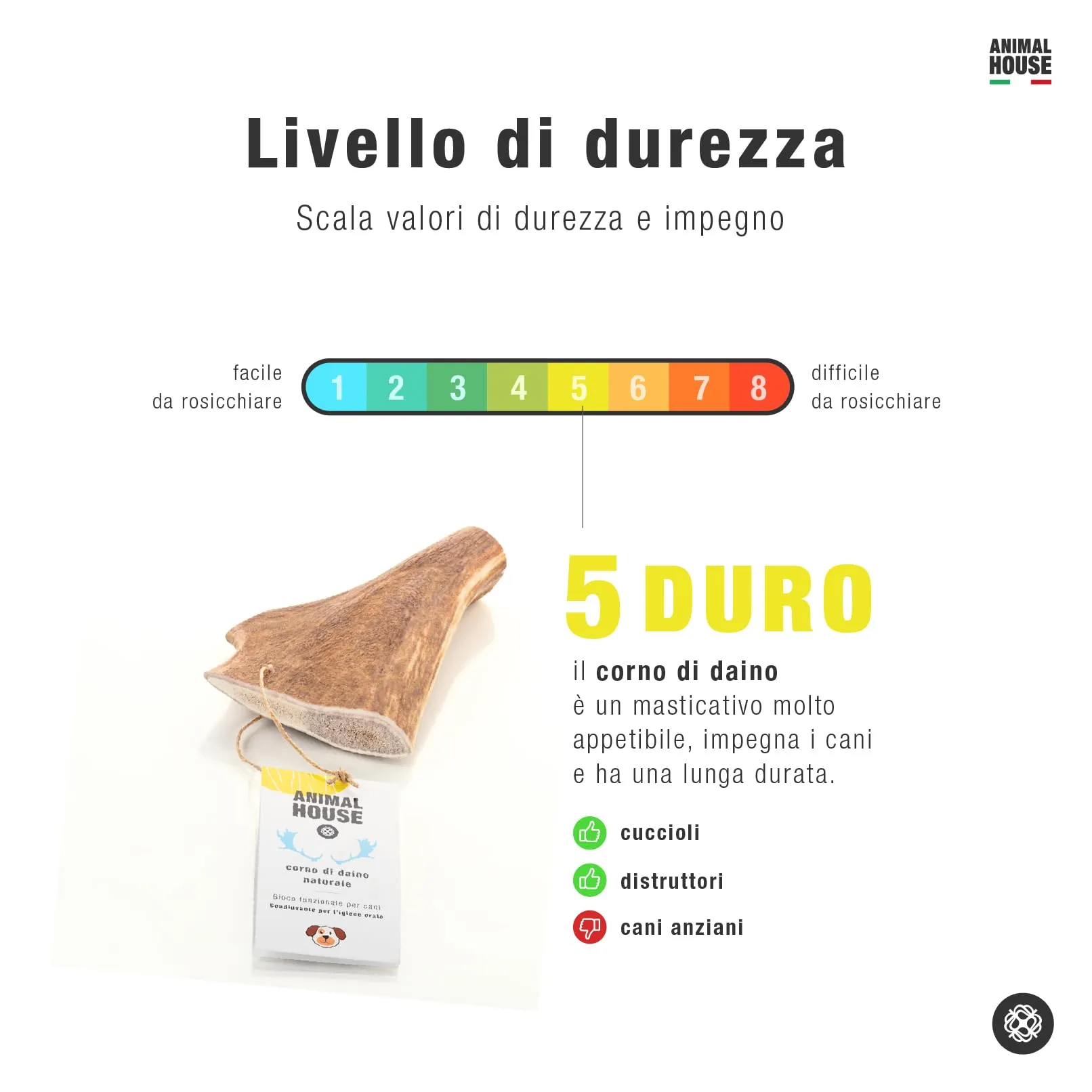 Animal House Corna di Daino per Cani, XL - immagine 7
