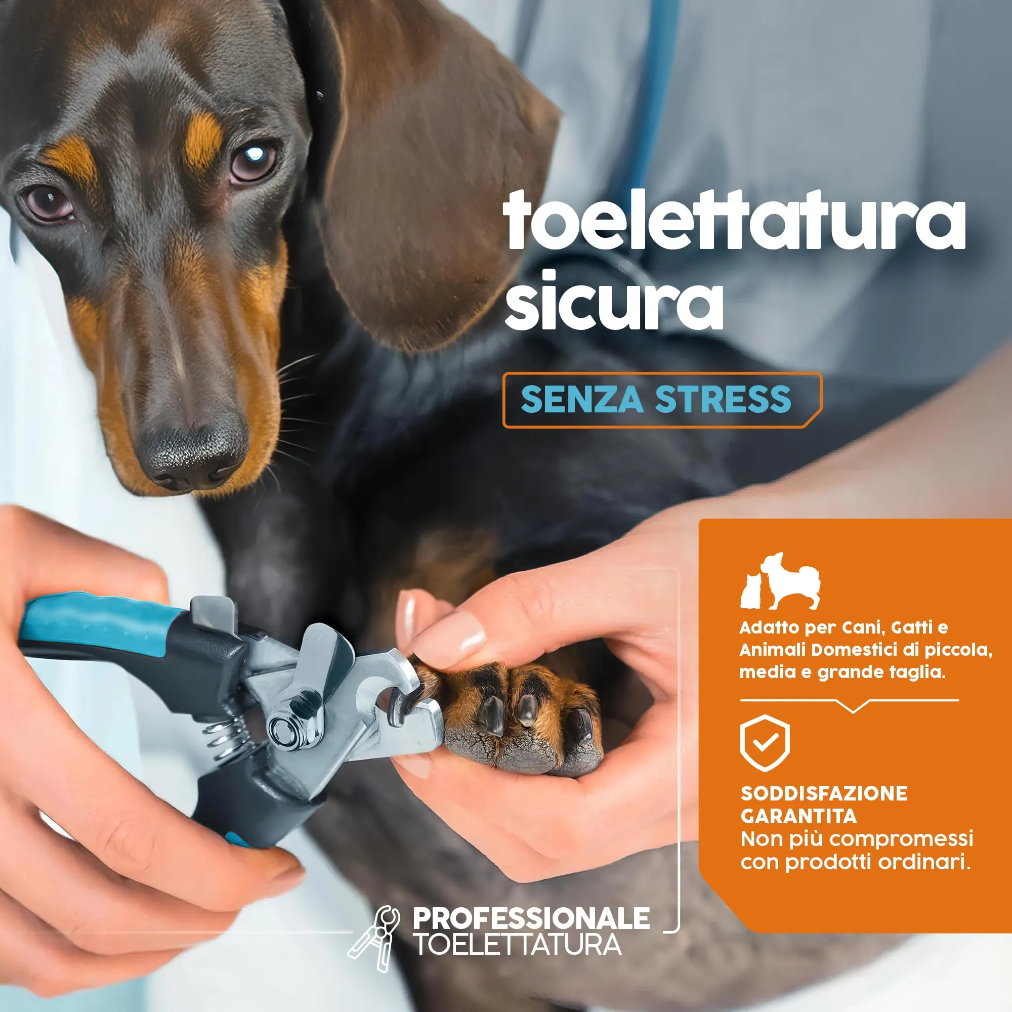 PORTENTUM Tagliaunghie per cane - Tagliaunghie per gatto - Con Protezione di Sicurezza - Acciaio Inossidabile - Adatto anche per uso professionale - immagine 3