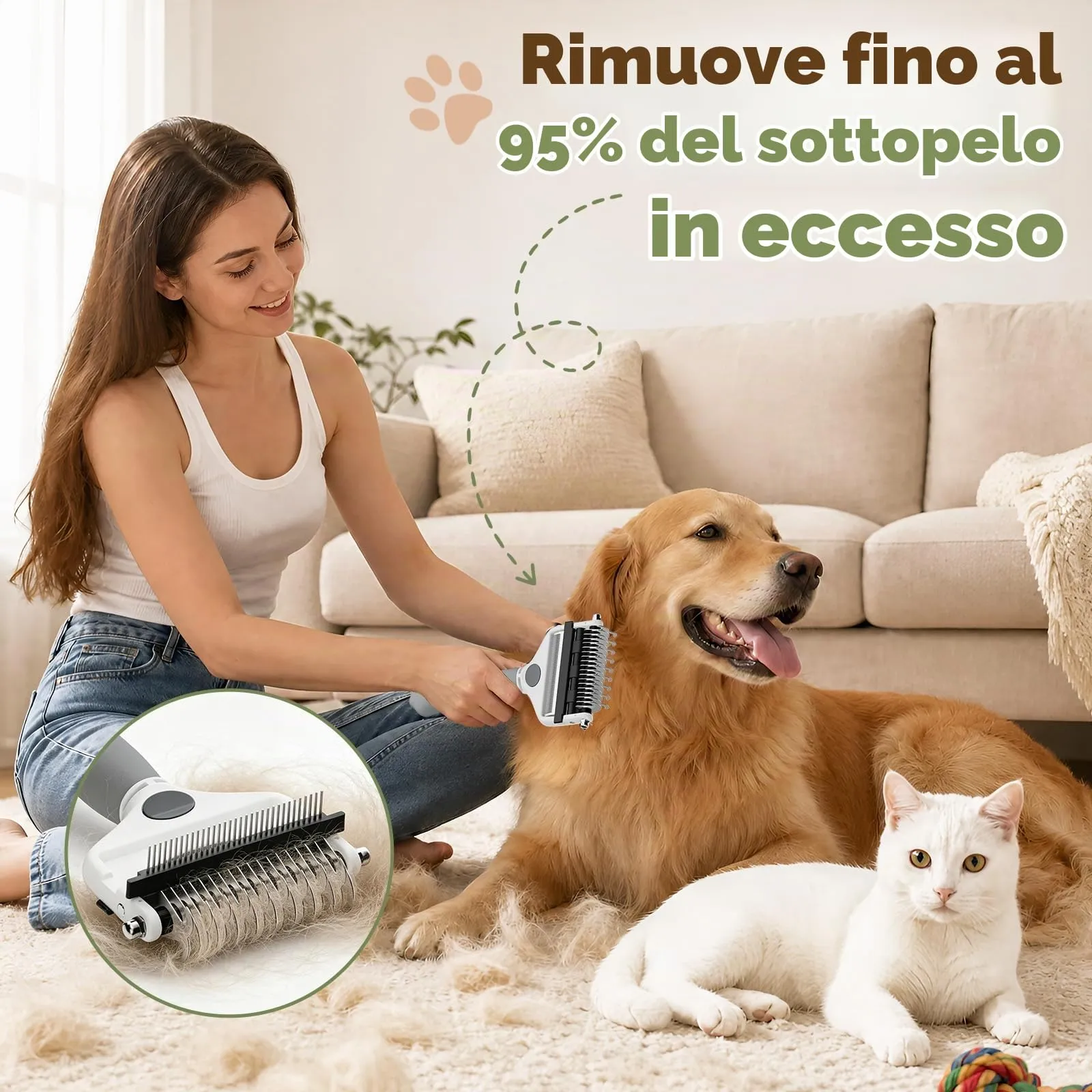 Zivacate 3-in-1 Spazzola per Cani & Spazzola per Gatti - immagine 8