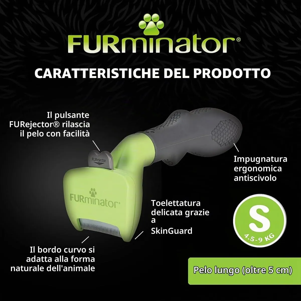 FURminator deShedding Tool S - Spazzola per cani piccoli, pelo lungo - immagine 4