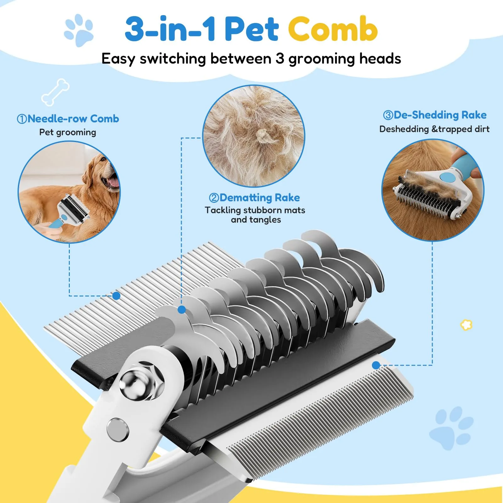 Zivacate 3-in-1 Spazzola per Cani & Spazzola per Gatti - immagine 2