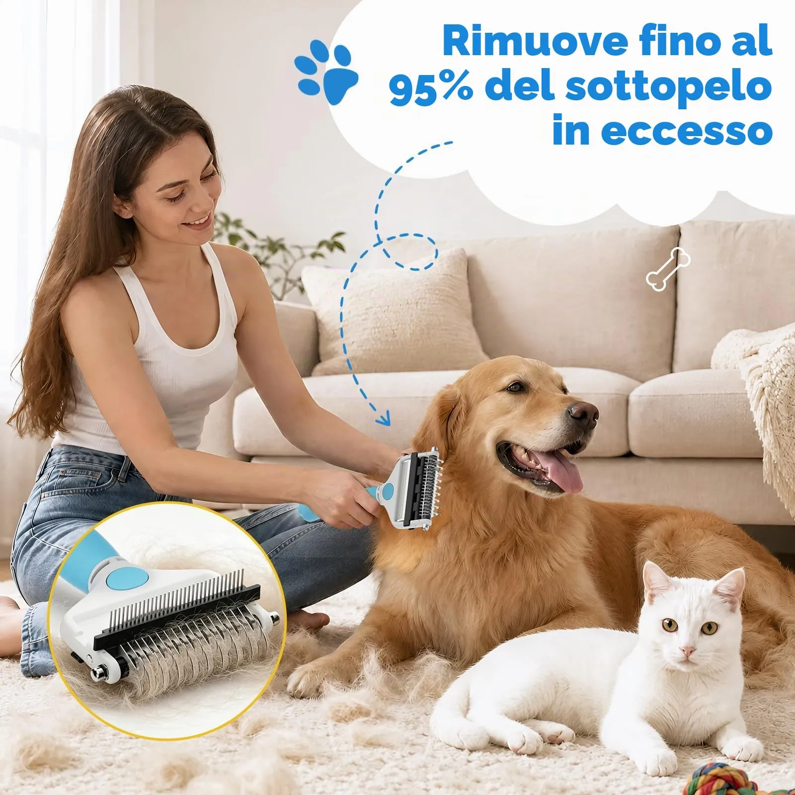 Zivacate 3-in-1 Spazzola per Cani & Spazzola per Gatti - immagine 8