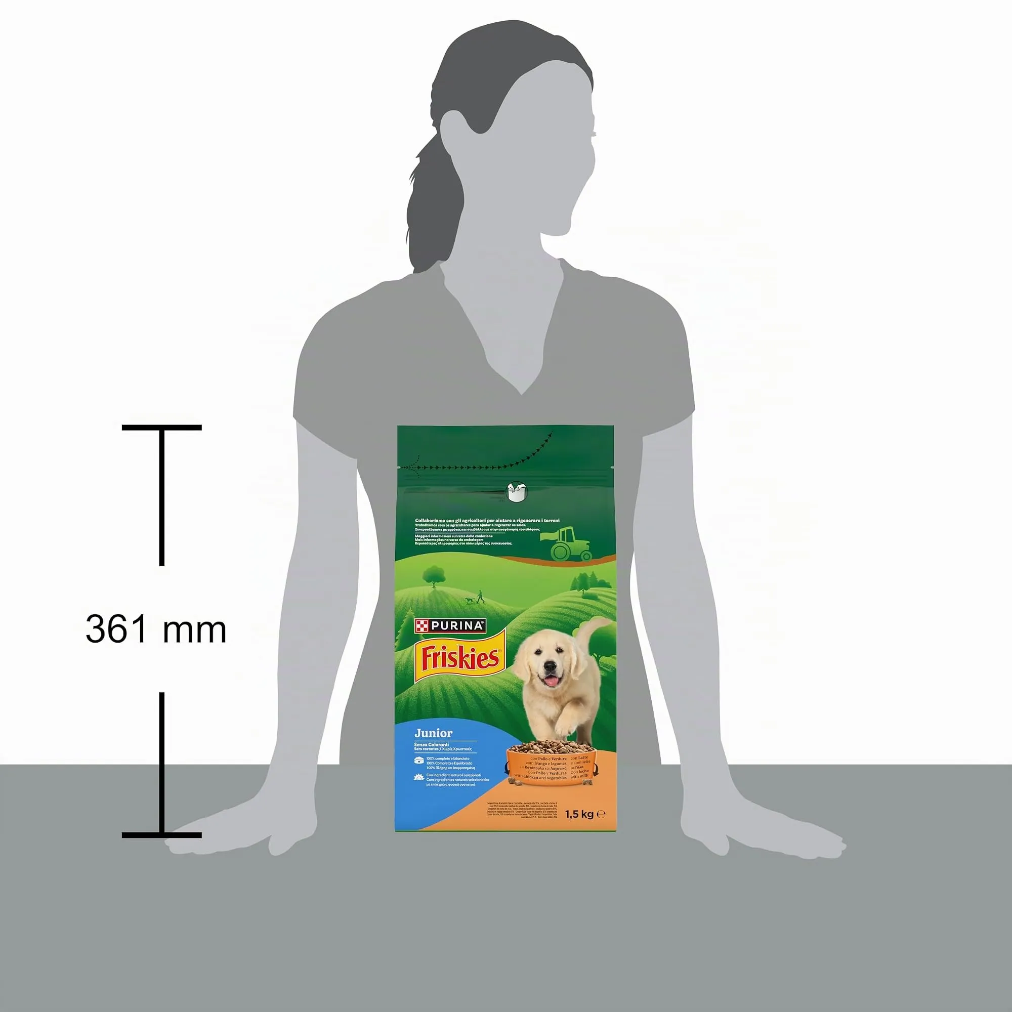 PURINA FRISKIES 5 Promesse Junior Crocchette per Cani Cuccioli con Pollo e Verdure 6 Sacchi da 1.5kg - immagine 4