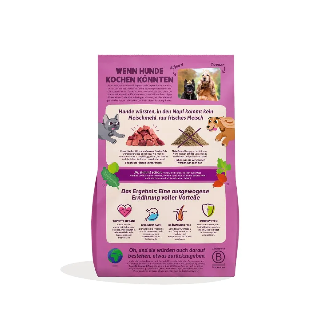 Edgard & Cooper Cibo secco per cani (cervo e anatra, 7 kg), senza cereali, ingredienti naturali e carne fresca, pieno di aminoacidi essenziali - immagine 2