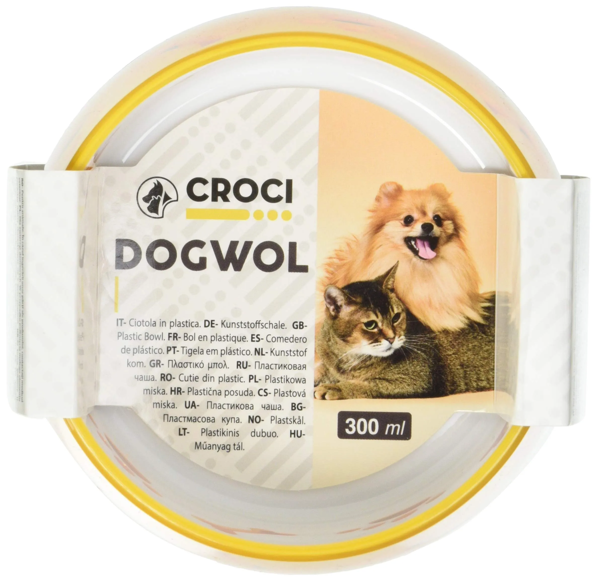Croci TPR Doggy - Ciotola per cani in plastica TPR, antiscivolo, igienica e durevole, contenitore per cibo e acqua, lavabile in lavastoviglie, Arancione, Capienza 300 ML (Confezione da 2) - immagine 2