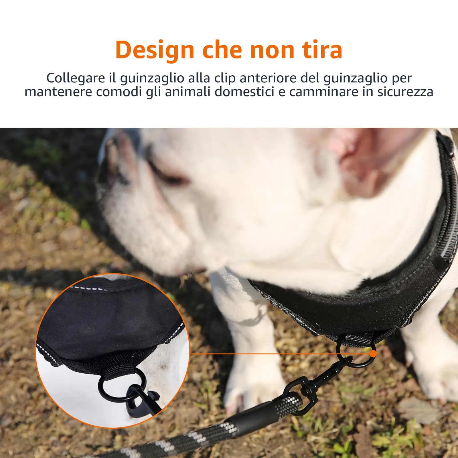 Amazon Basics Pettorina a gilet per cani regolabile, anti-trazione, imbottita, morbida, con strisce riflettenti, nera, misura Medio - immagine 6