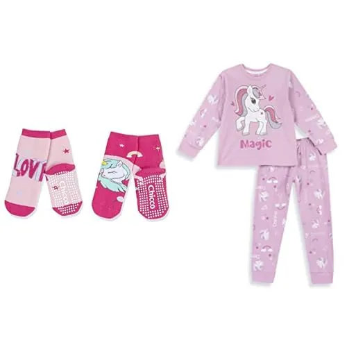 Chicco Calze antiscivolo+Pigiama - Rosa, 2-3 anni - immagine 1