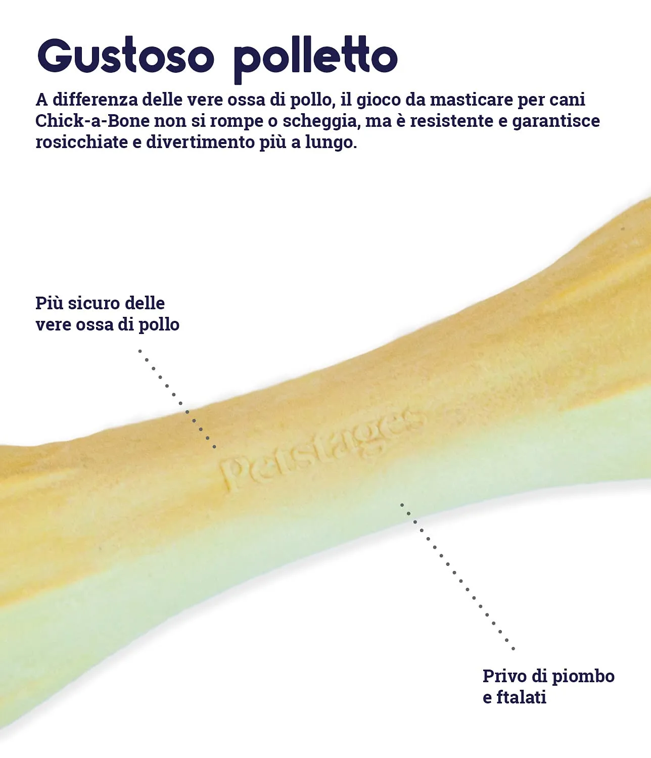 Petstages Chick-A-Bone - Gioco da masticare per cani - a forma di osso - large - immagine 2
