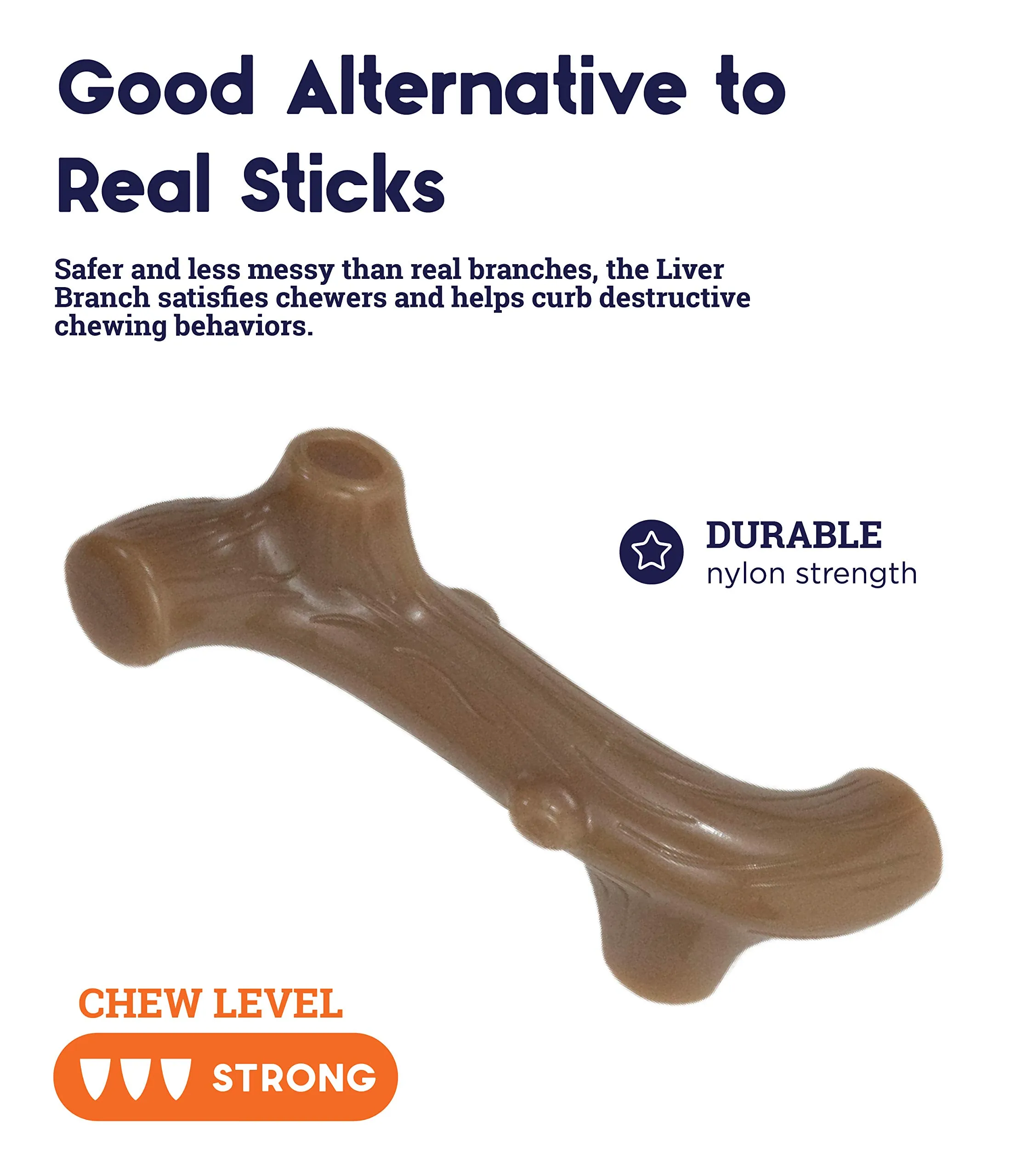 Petstages Liver Branch - Gioco da masticare per cani - bastoncino - sapore di fegato - nylon - small - immagine 4