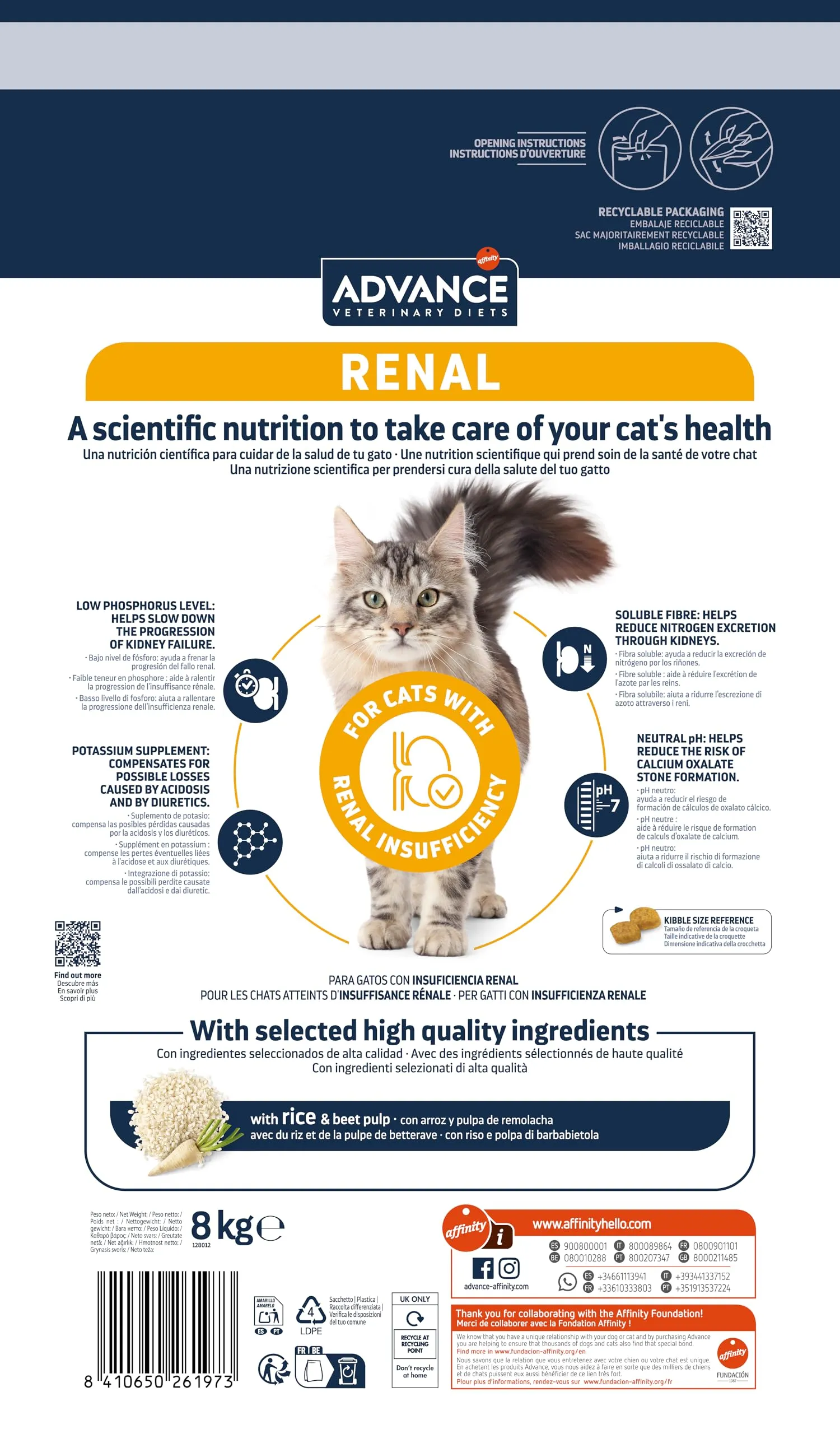Advance Veterinary Diets - Renal - Cibo per Gatti con Insufficienza Renale - 8kg - immagine 4