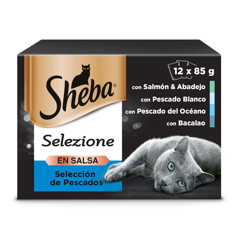 Sheba - Filettini in salsa per gatti adulti, cibo umido per gatti, selezione al pesce (48 confezioni salva-freschezza da 85 g) - immagine 2