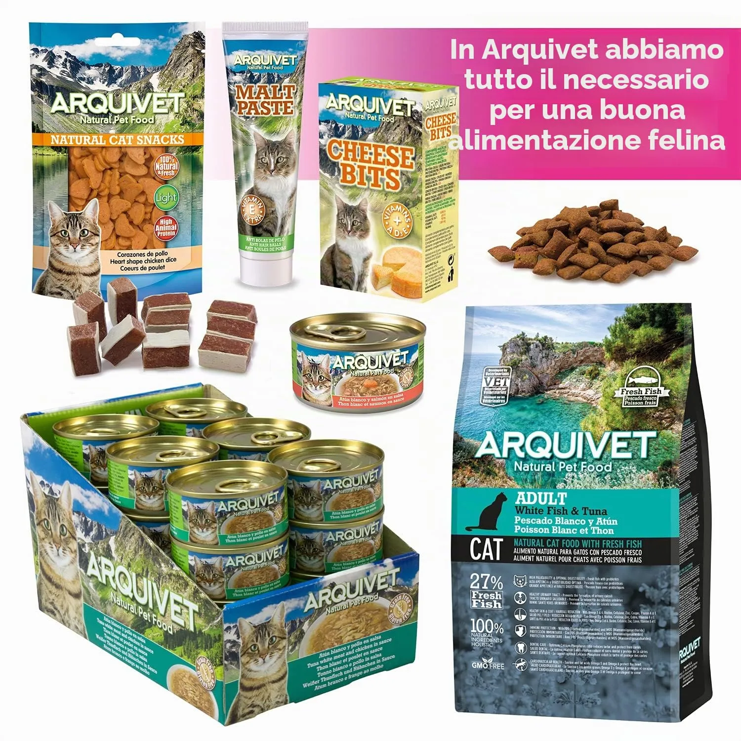 ARQUIVET Pack 24 unità - Cuori di pollo 50 gr - Snack 100% naturali per gatti - Prodotto a basso contenuto di grassi, leggero - Natural Cat Snacks - immagine 6