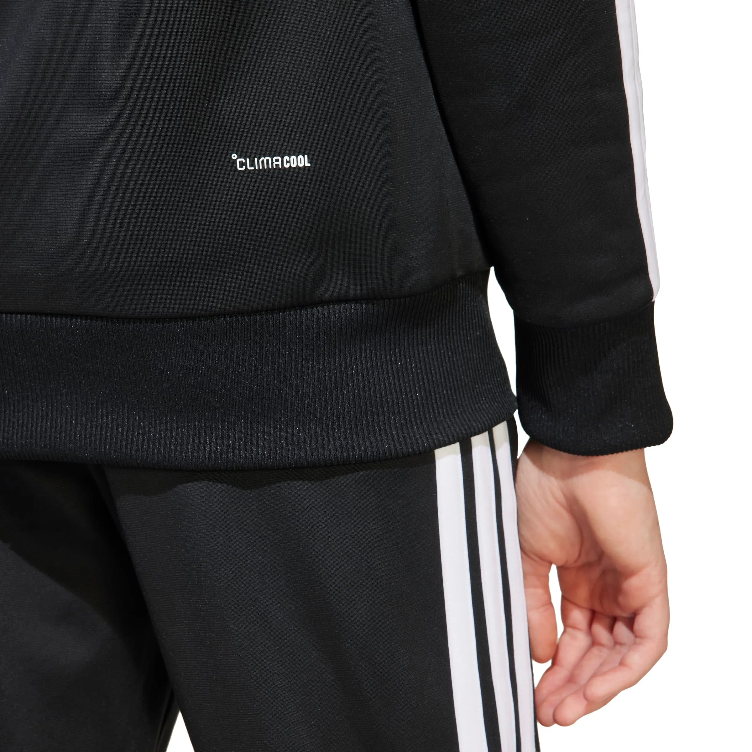 adidas Unisex - Bambini e ragazzi Seasonal Essentials Tiberio 3 Stripes Tricot Track Suit, Collegiate Green/White, 15-16 Years - immagine 5