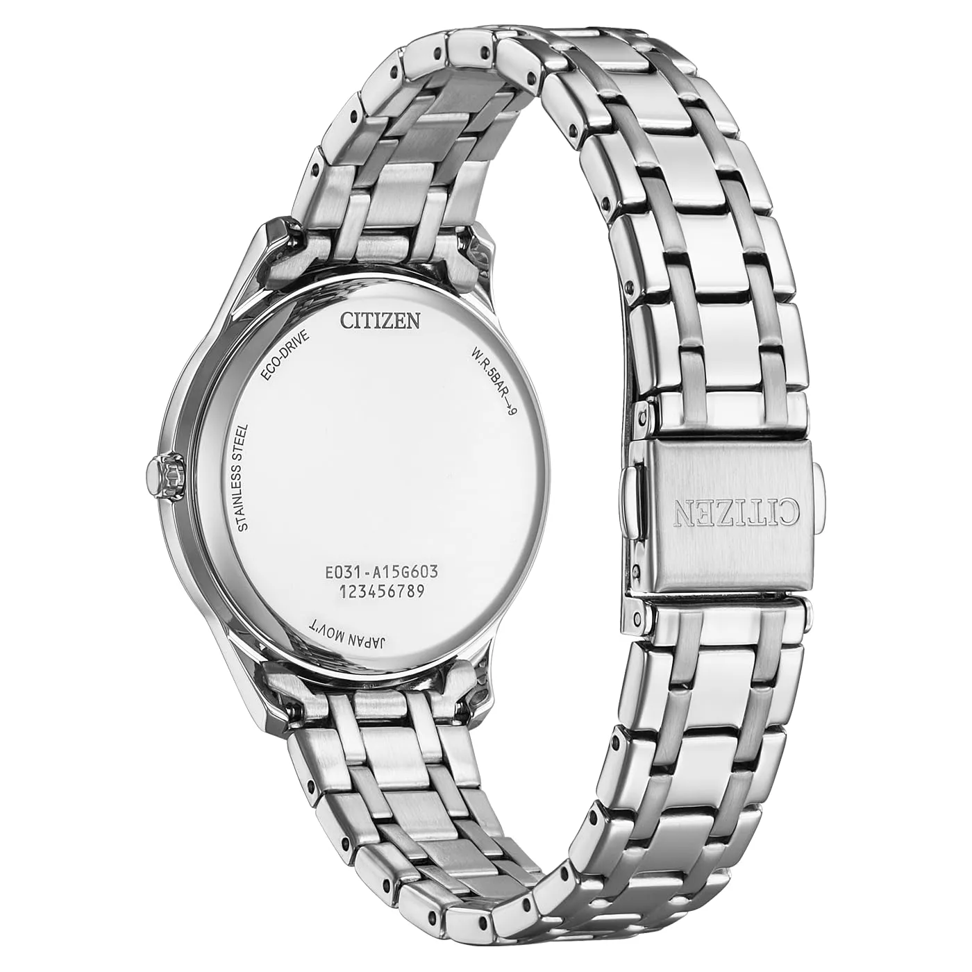 CITIZEN Eco-Drive Orologio solare da donna con cinturino in acciaio inox con diametro di 33 mm, diverse varianti, argento, Bracciale - immagine 3