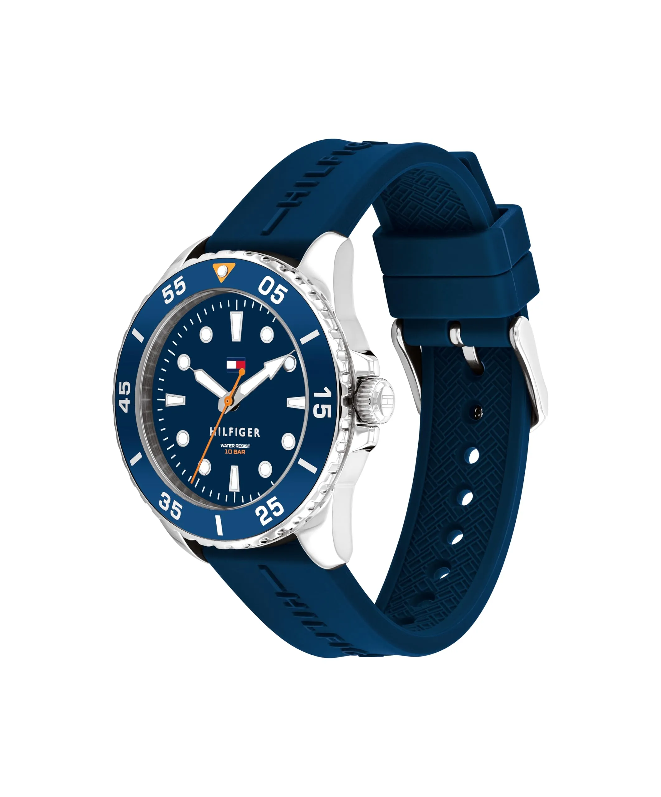 Tommy Hilfiger Orologio con Movimento al Quarzo a Tre Lancette per i Giovani con Cinturino in Silicone Blu - 1720047, Navy Blue - immagine 2