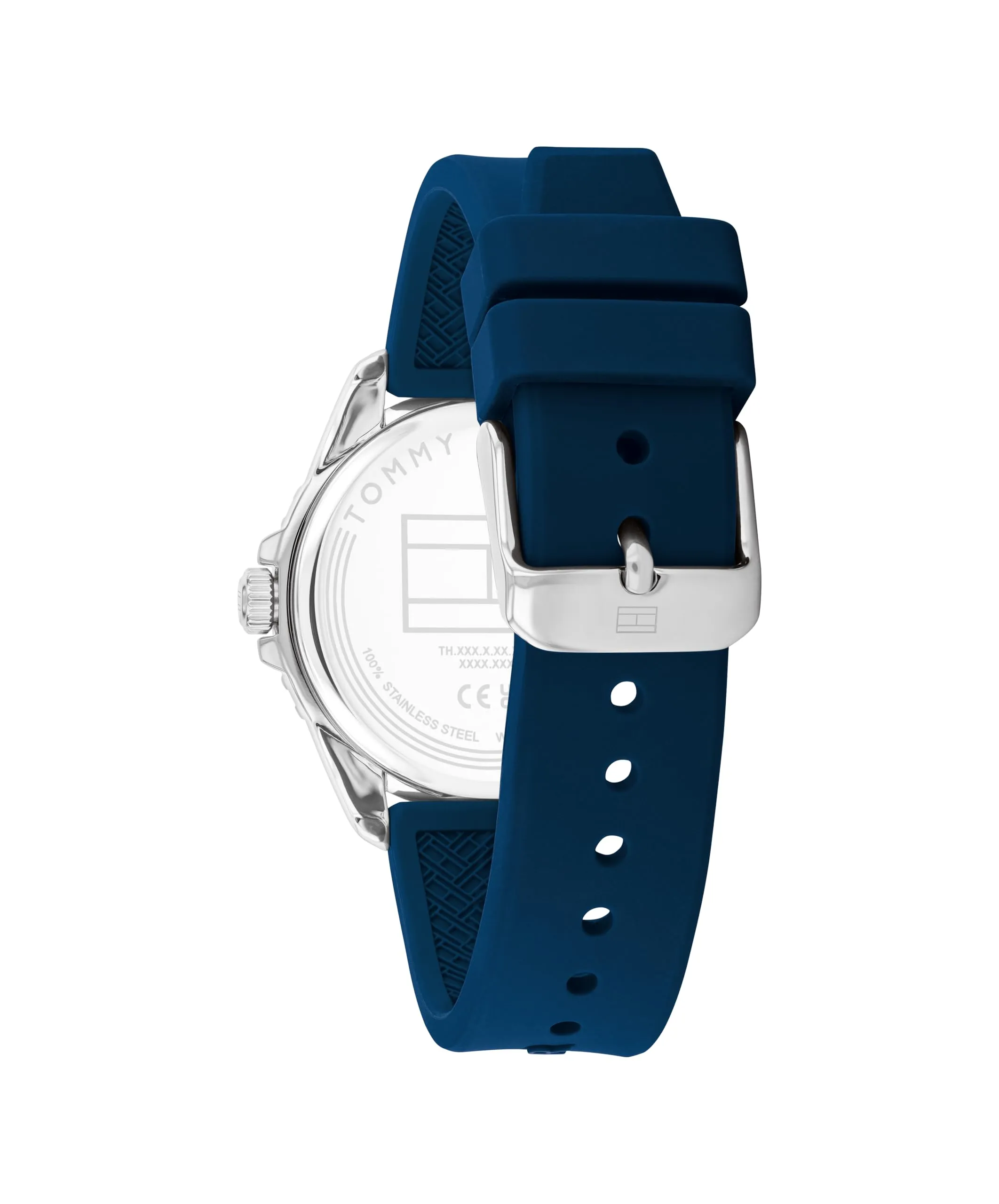 Tommy Hilfiger Orologio con Movimento al Quarzo a Tre Lancette per i Giovani con Cinturino in Silicone Blu - 1720047, Navy Blue - immagine 3