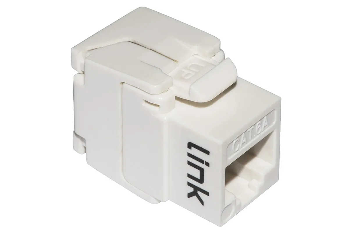 Presa Rete Keystone Jack Rj45 Categoria 6A Utp Tooless Colore Bianco 180° Contatti Dorati 50 Micron - immagine 1