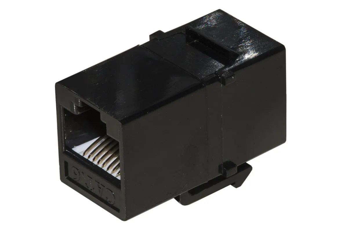 Adattatore Passante 2X8 Poli Rj45 Utp Non Schermato Cat.6 Con Ganci Per Pannelli - immagine 1