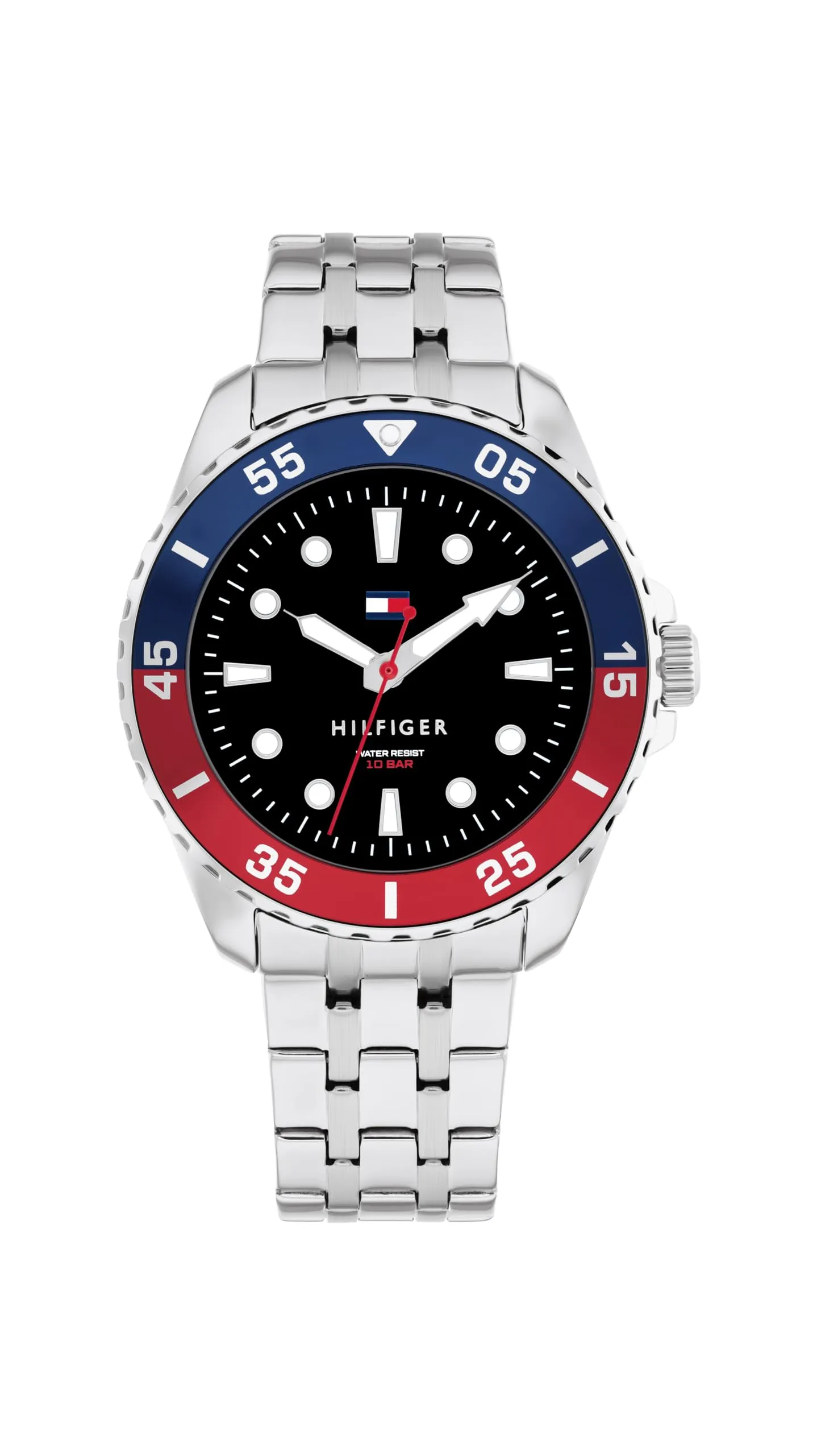 Tommy Hilfiger Orologio con Movimento al Quarzo a Tre Lancette per i Giovani con Cinturino in Acciaio InossidabileArgentato - 1720048, Silver & Black - immagine 1