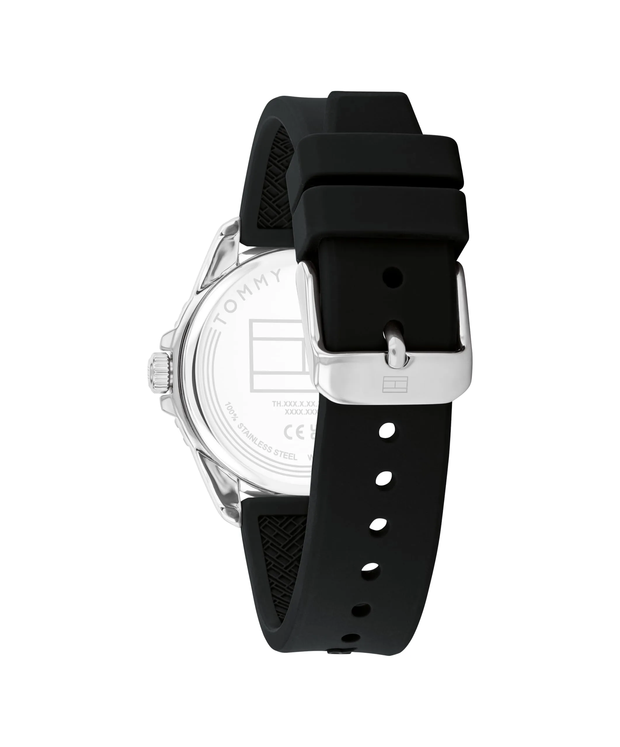 Tommy Hilfiger Orologio con Movimento al Quarzo a Tre Lancette per i Giovani con Cinturino in Silicone Nero - 1720046, Black - immagine 3