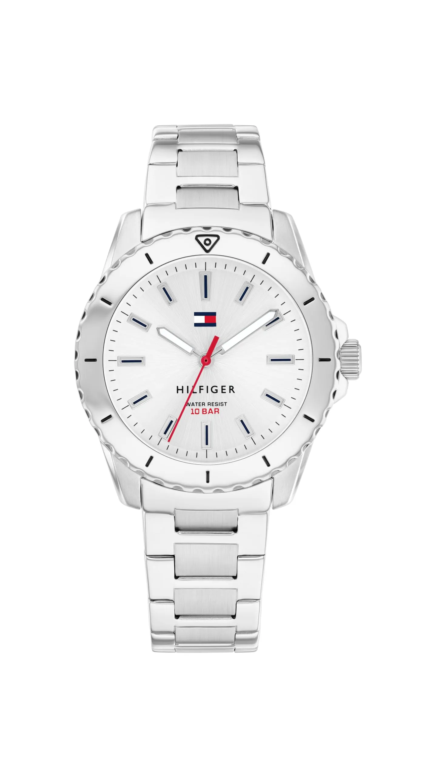 Tommy Hilfiger Orologio con Movimento al Quarzo a Tre Lancette per i Giovani con Cinturino in Acciaio InossidabileArgentato - 1720051, Silver - immagine 1