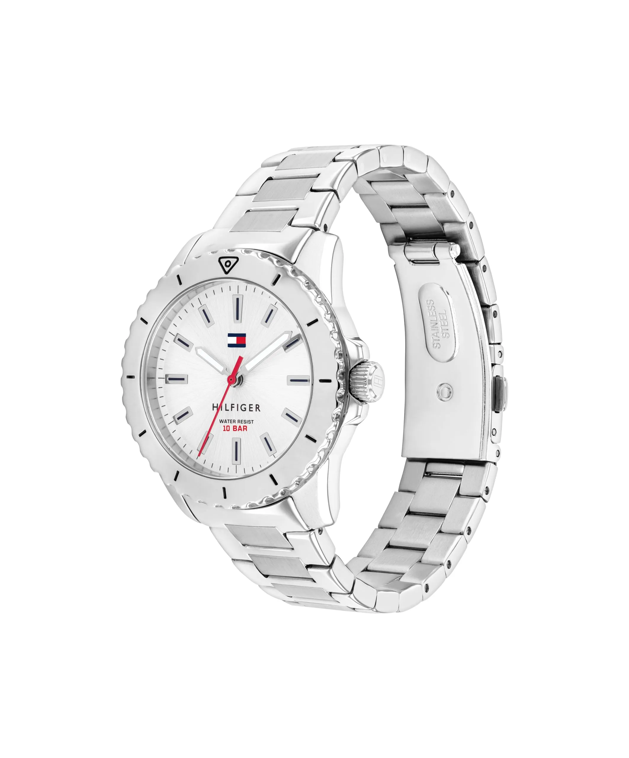 Tommy Hilfiger Orologio con Movimento al Quarzo a Tre Lancette per i Giovani con Cinturino in Acciaio InossidabileArgentato - 1720051, Silver - immagine 2