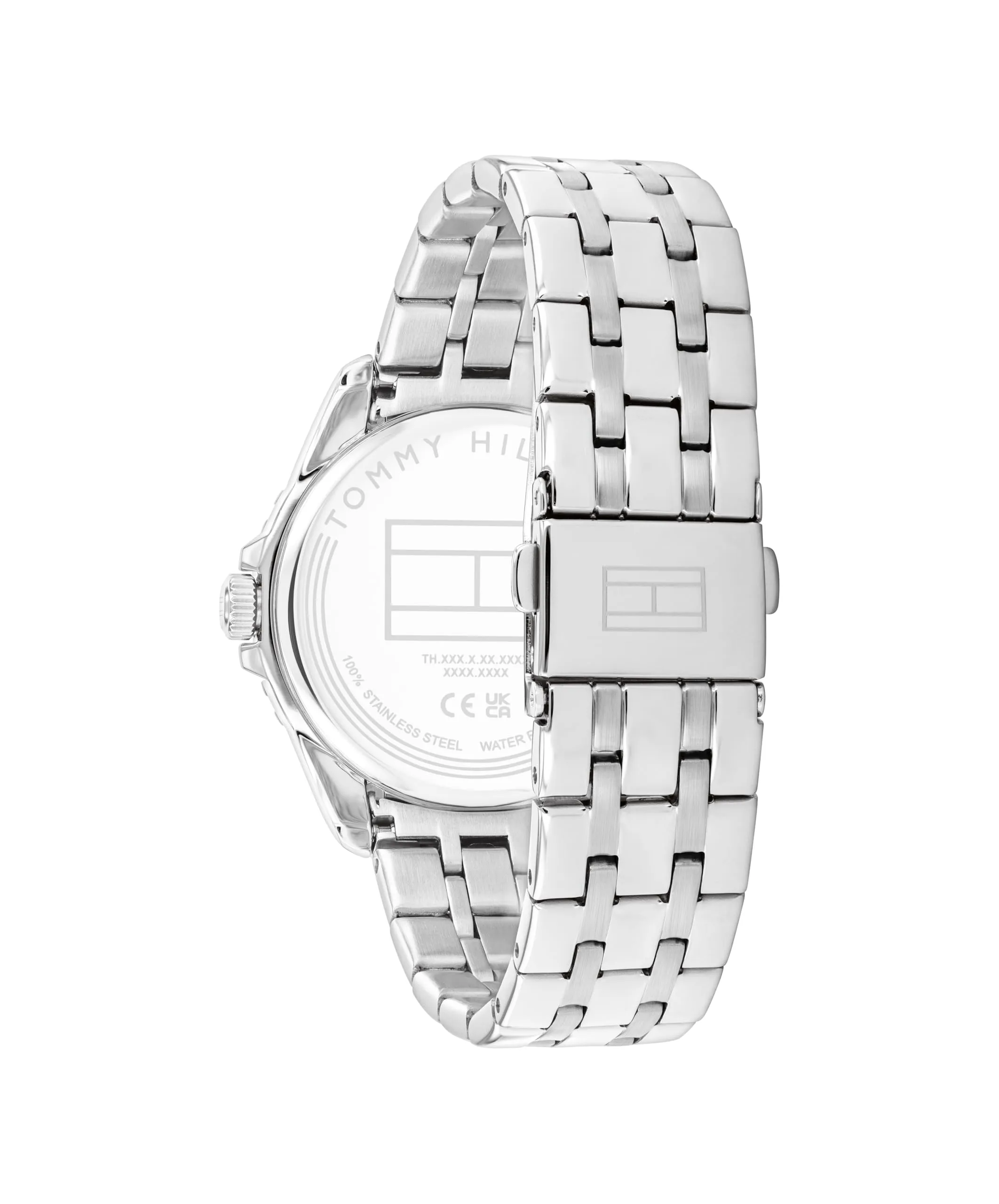 Tommy Hilfiger Orologio con Movimento al Quarzo a Tre Lancette per i Giovani con Cinturino in Acciaio InossidabileArgentato - 1720049, Dark Blue - immagine 3