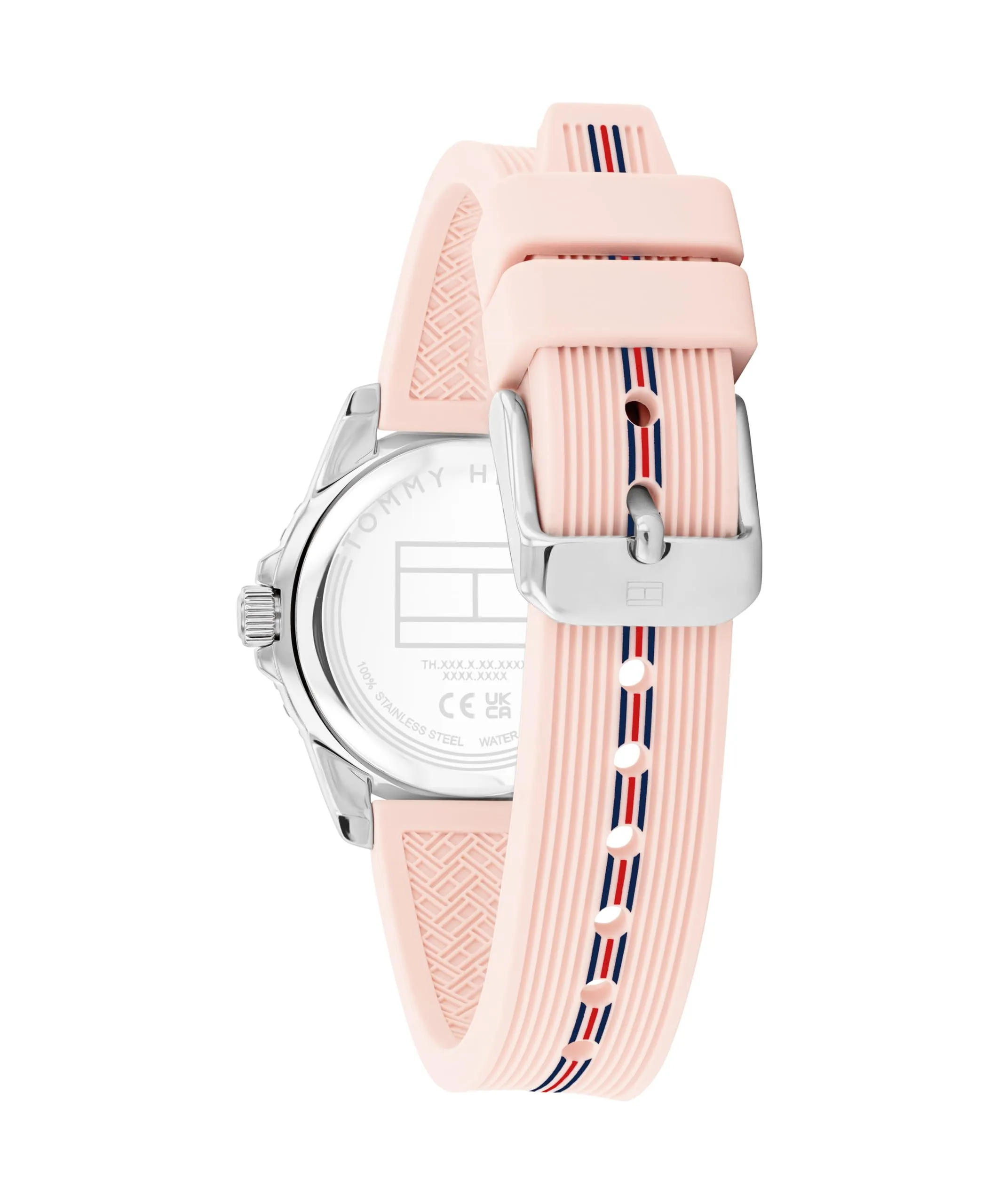 Tommy Hilfiger Orologio con Movimento al Quarzo a Tre Lancette per i Giovani con Cinturino in Silicone Rosa Chiaro - 1720052, Pink - immagine 3