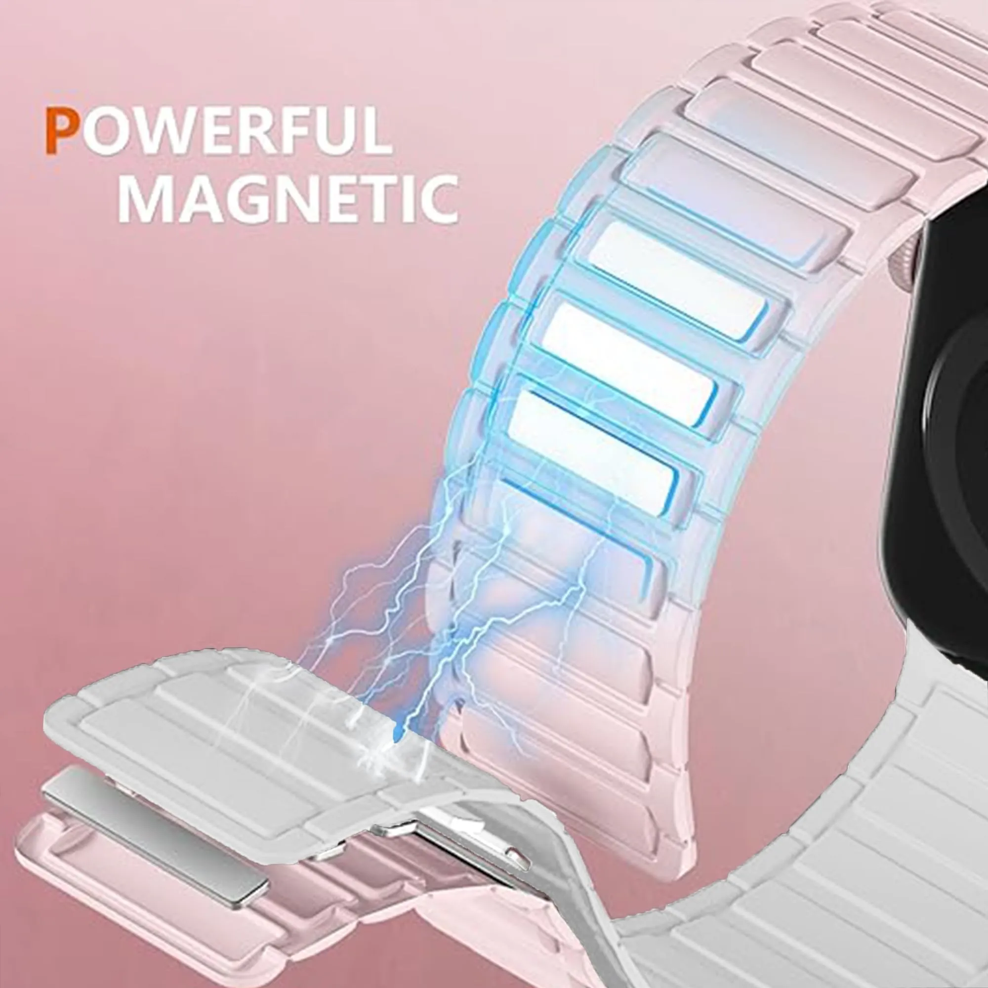 Blueshaweu Cinturino da 18 mm, 20 mm, 22 mm, compatibile con Ice-Watch, serie Ice Smart, morbido silicone, completamente magnetico, regolabile, compatibile con Smart Serie, 18 mm, Silicone, Nessuna - immagine 5