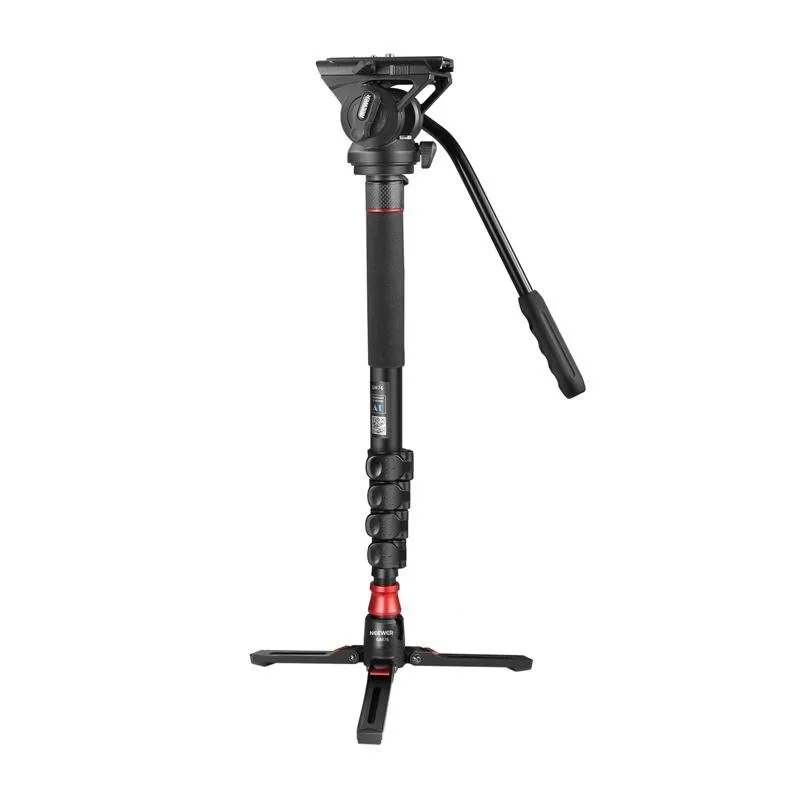 Monopodo Neewer GM76 179 cm con testina fluida e treppiede - immagine 1