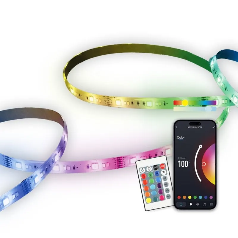 Ksix Tagliabile Smartled Striscia 1800 Lm Sincronizzazione Musica Compatibile Alexa Google Home Siri Rgb+cct 5m - immagine 1