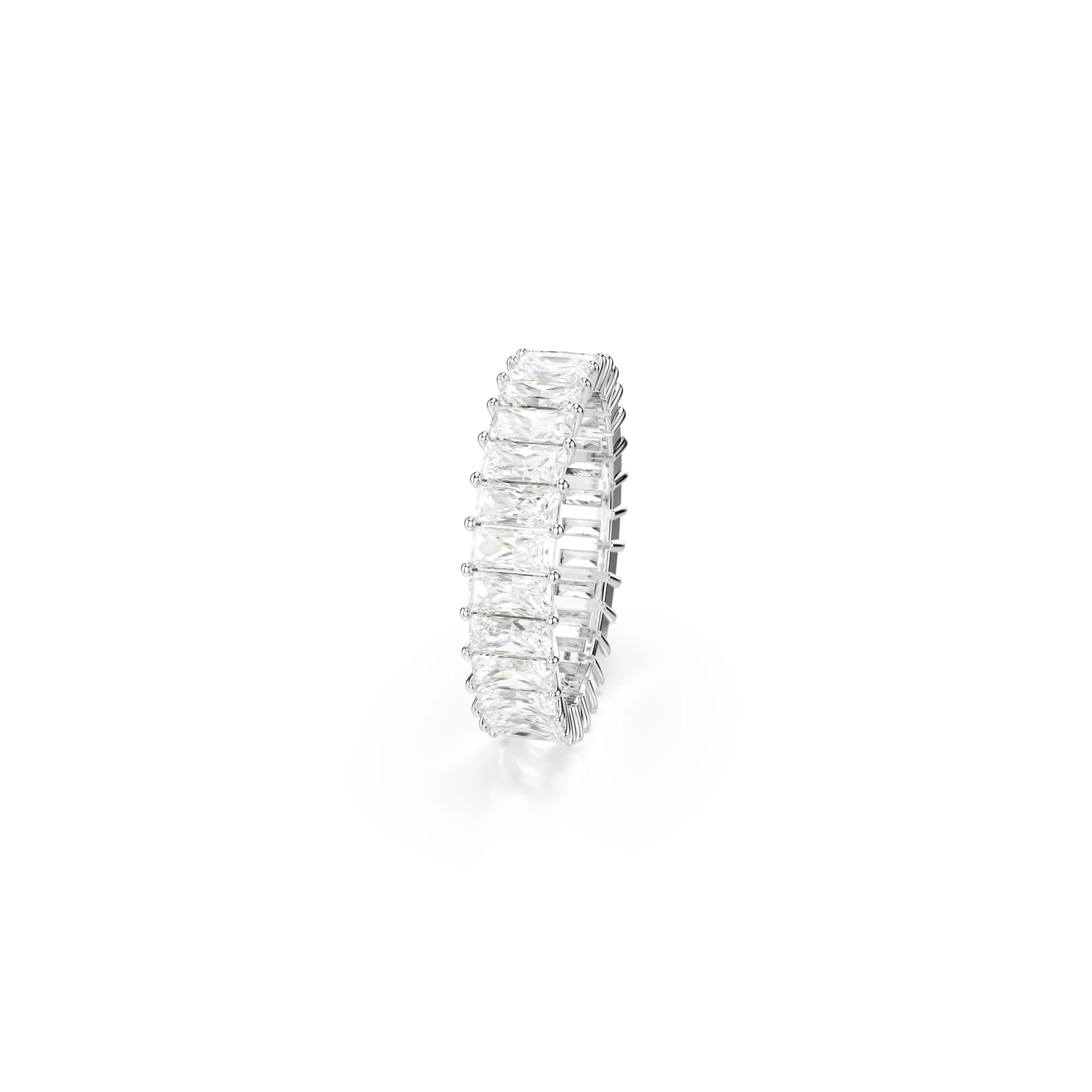 Swarovski Anello Matrix, Taglio baguette, Bianco, Placcato rodio - immagine 3