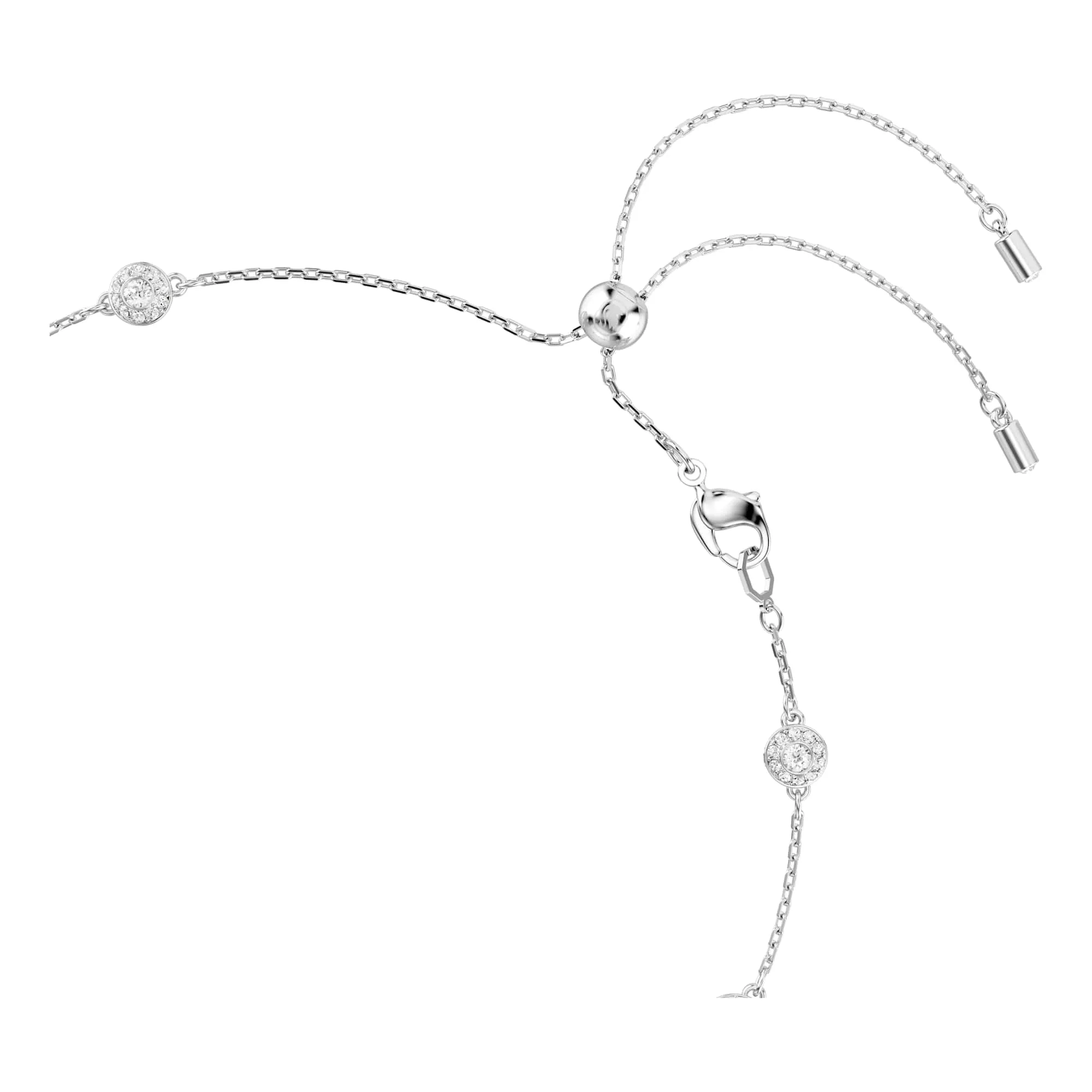 Swarovski Una Angelic Collana, Gioiello con Cristalli, Pietre Preziose a Taglio Round, Motivo Double Face, Chiusura a Scorrimento, Placcatura in Tonalità Rodio, 30-44 cm, 0,6 x 0,8 cm - immagine 4
