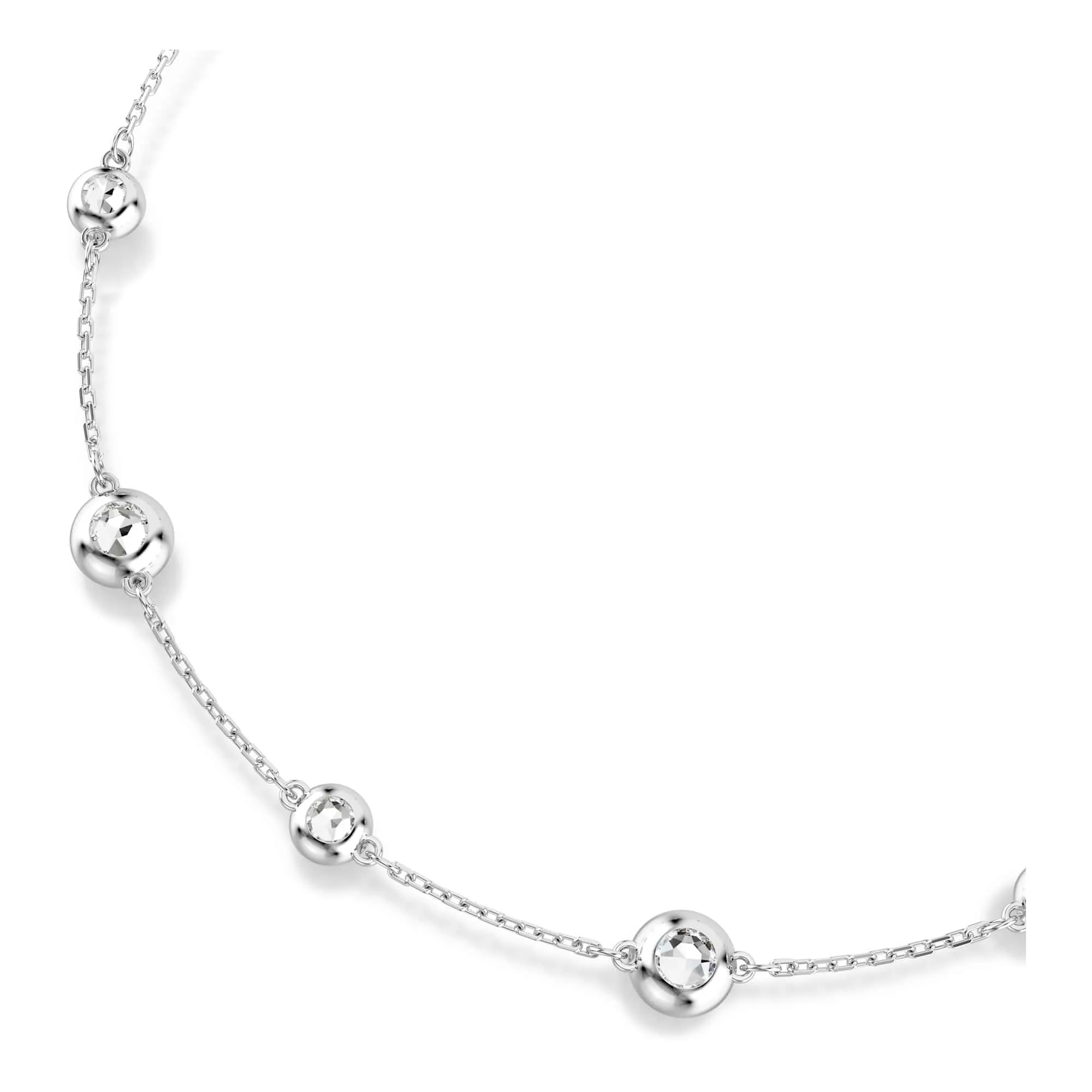 Swarovski Una Angelic Collana, Gioiello con Cristalli, Pietre Preziose a Taglio Round, Motivo Double Face, Chiusura a Scorrimento, Placcatura in Tonalità Rodio, 30-44 cm, 0,6 x 0,8 cm - immagine 6