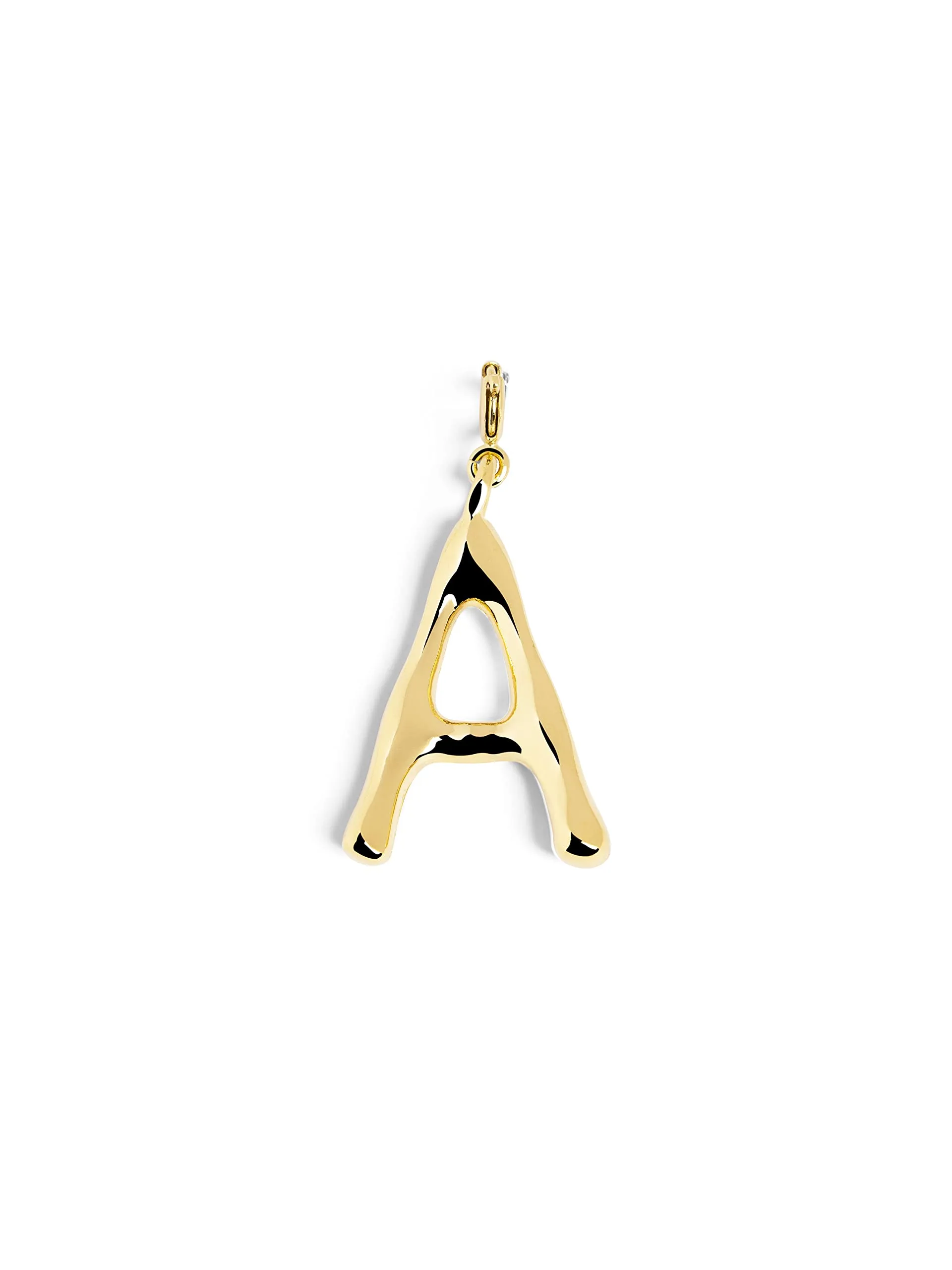 SINGULARU - Charm Letter XL. Pendente Iniziale in Ottone con Finitura Placcata Oro 18Kt. Combinabile con Collana. Gioielli da Donna. Lettera M - immagine 5