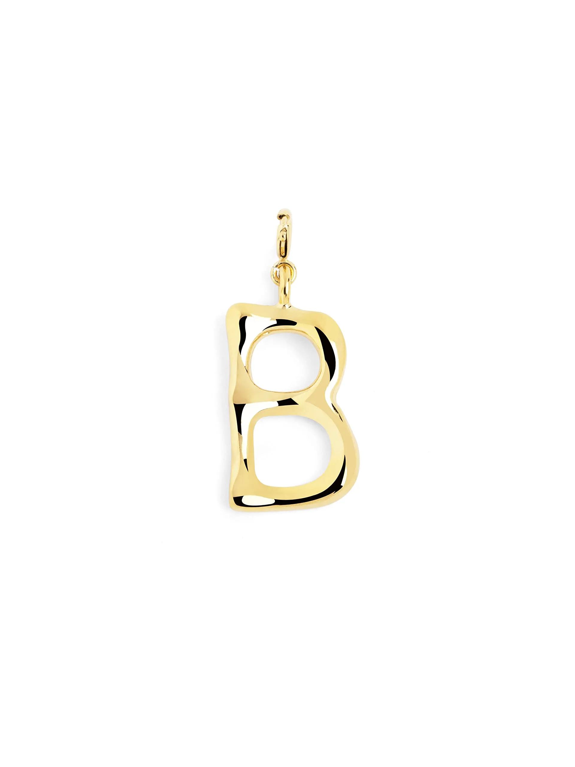 SINGULARU - Charm Letter XL. Pendente Iniziale in Ottone con Finitura Placcata Oro 18Kt. Combinabile con Collana. Gioielli da Donna. Lettera M - immagine 6