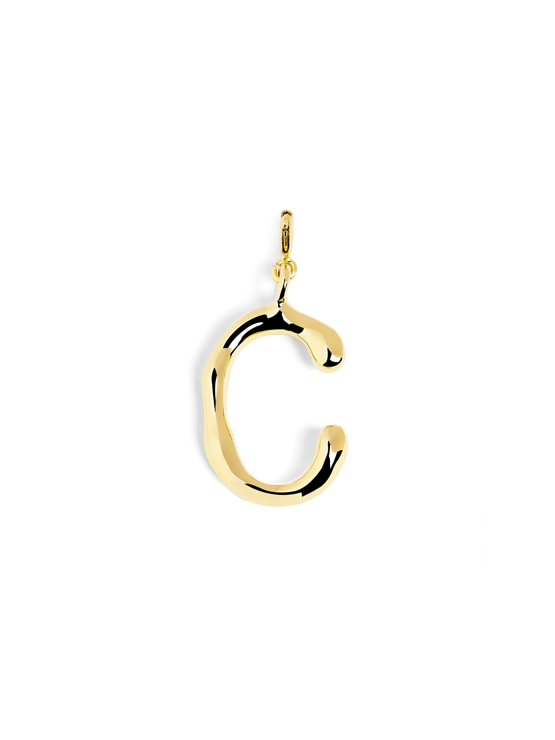 SINGULARU - Charm Letter XL. Pendente Iniziale in Ottone con Finitura Placcata Oro 18Kt. Combinabile con Collana. Gioielli da Donna. Lettera M - immagine 7
