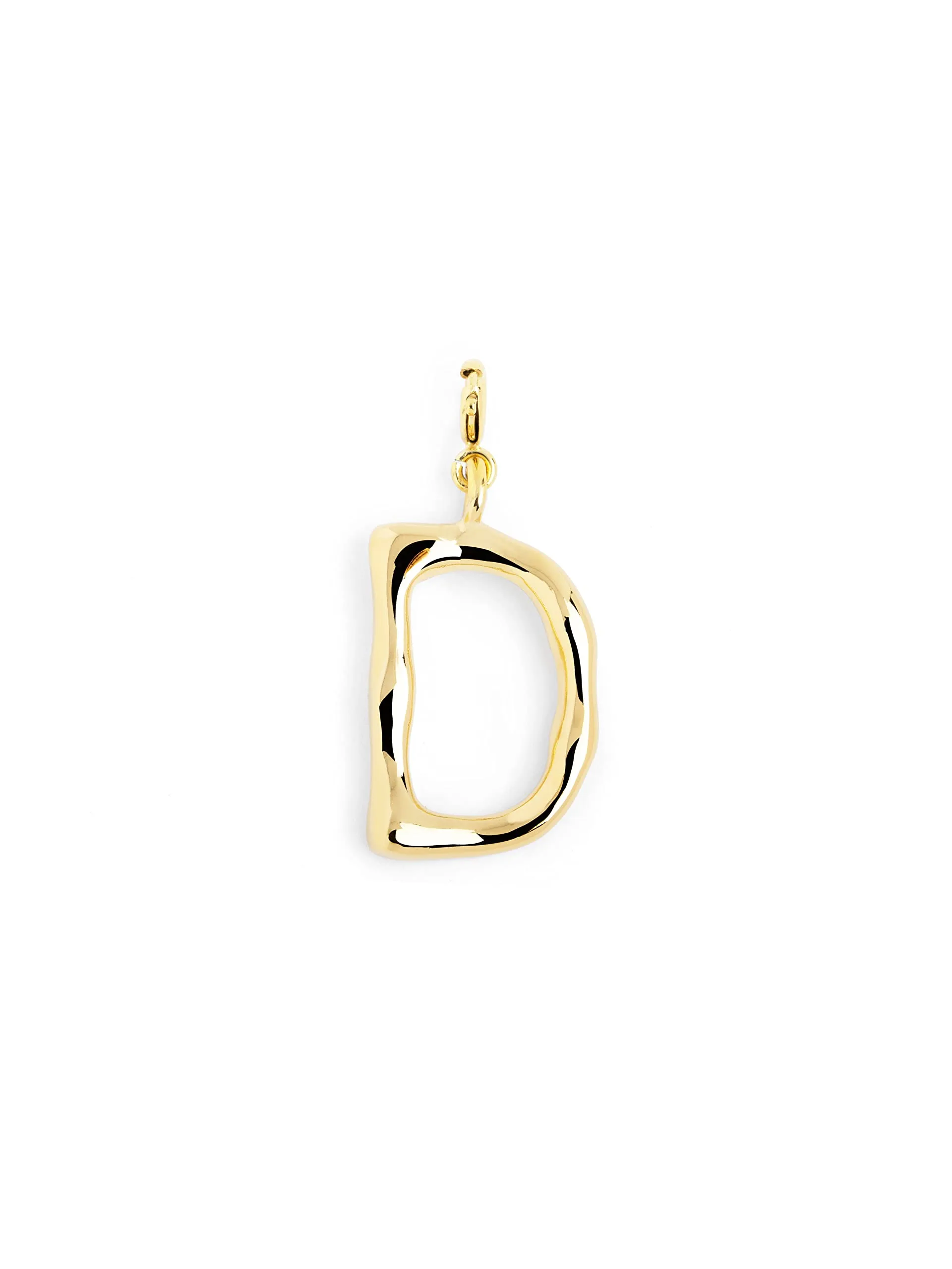 SINGULARU - Charm Letter XL. Pendente Iniziale in Ottone con Finitura Placcata Oro 18Kt. Combinabile con Collana. Gioielli da Donna. Lettera M - immagine 8
