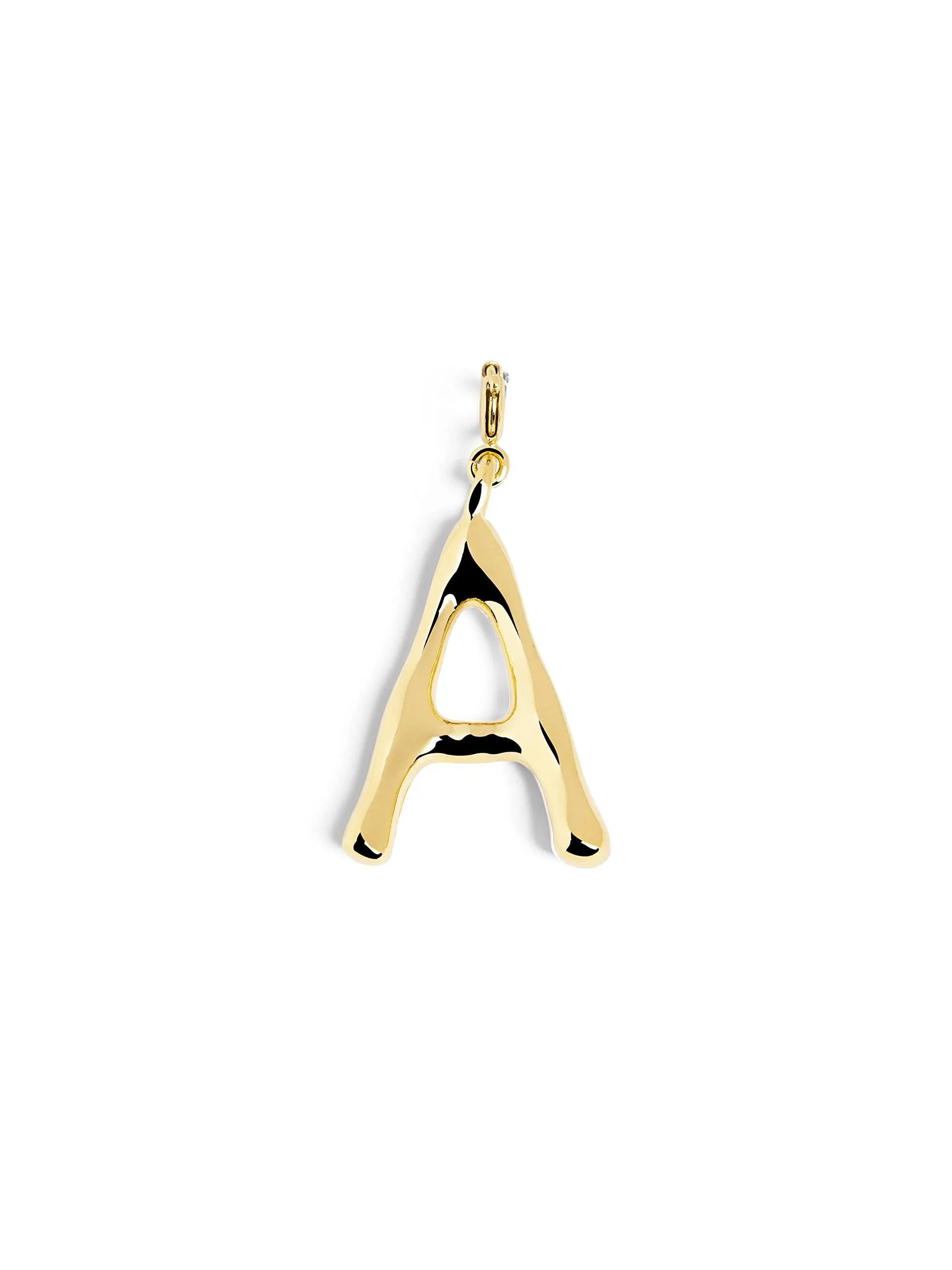SINGULARU - Charm Letter XL. Pendente Iniziale in Ottone con Finitura Placcata Oro 18Kt. Combinabile con Collana. Gioielli da Donna. Lettera A - immagine 1