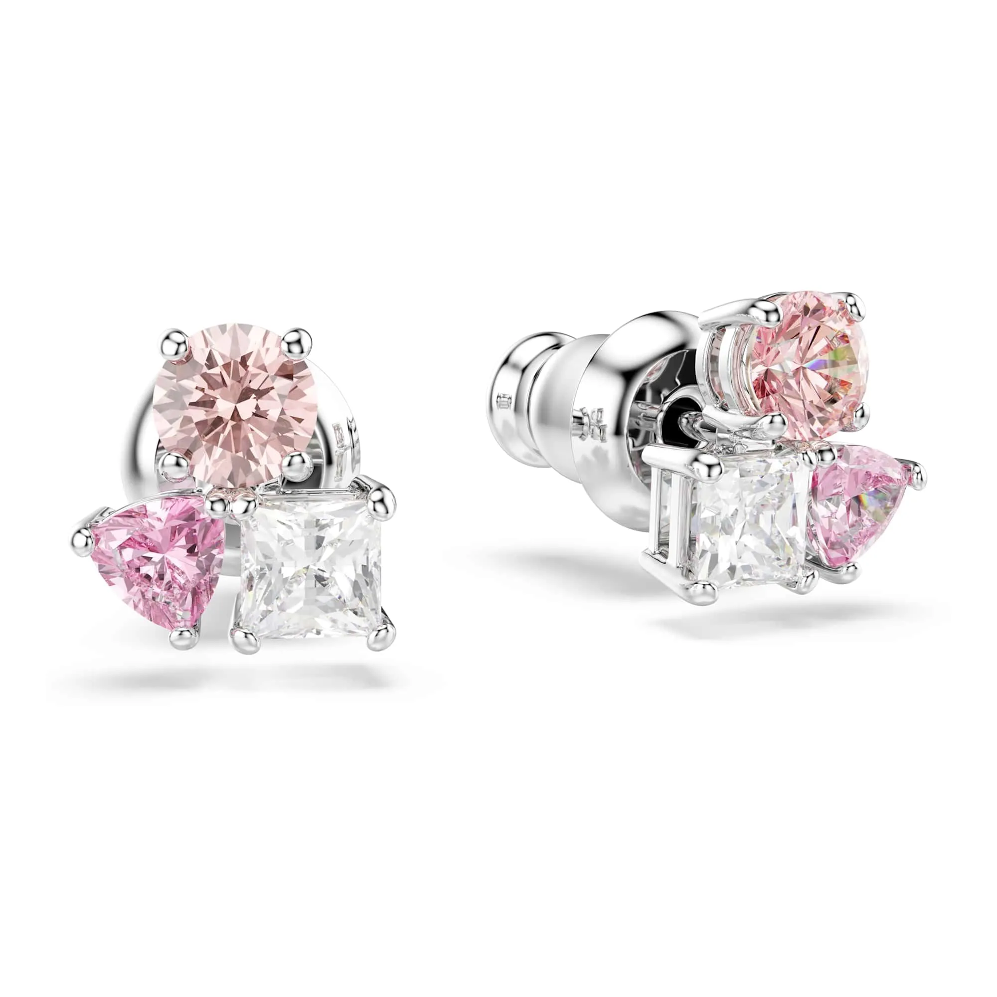 Swarovski Orecchini a lobo Mesmera, Taglio misto, Rosa, Placcato rodio - immagine 4