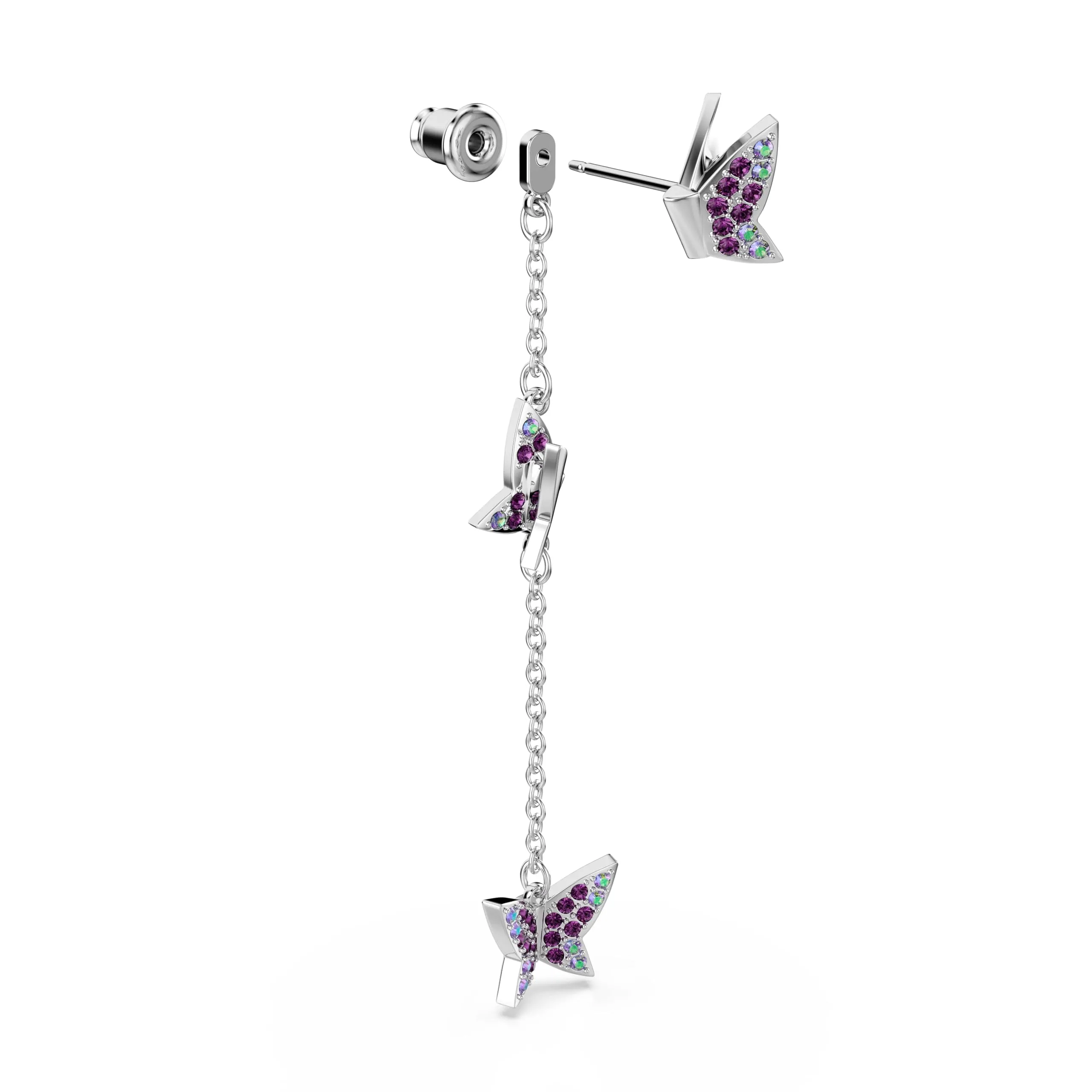 Swarovski Orecchini Idyllia, Taglio Round, Farfalla, Placcato rodio - immagine 3